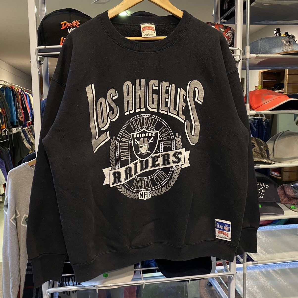 NFL Rare!! Vtg NFL LOS ANGELES RAIDERS Sweatshirts Size US XL / EU 56 / 4 - 4 Thumbnail