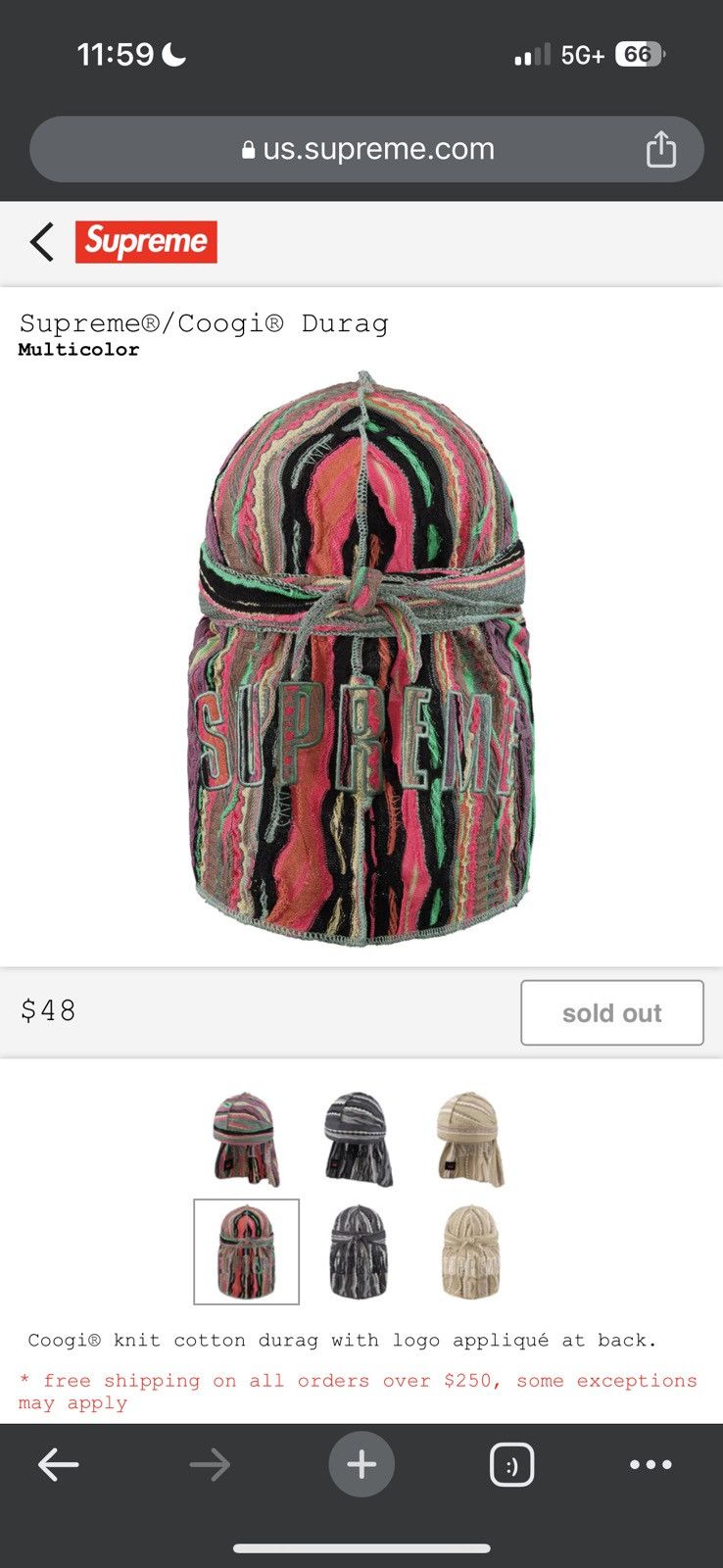 Supreme Coogi Durag Tan