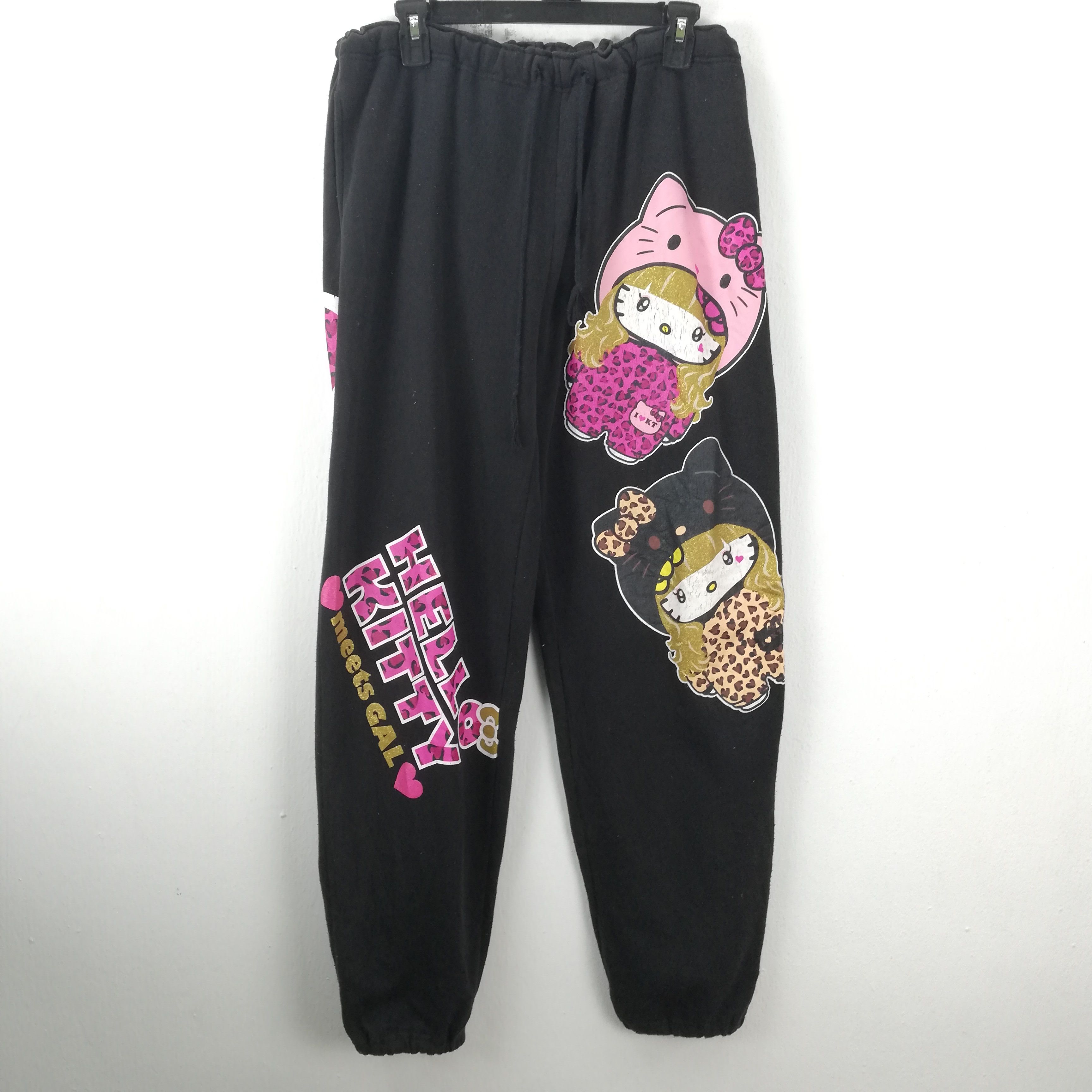Cartoon Network × Japanese Brand × Vintage Hello Kitty Big Logo Sweatpants Kanye West Fashion #0362 Size US 33 - 1 Thumbnail