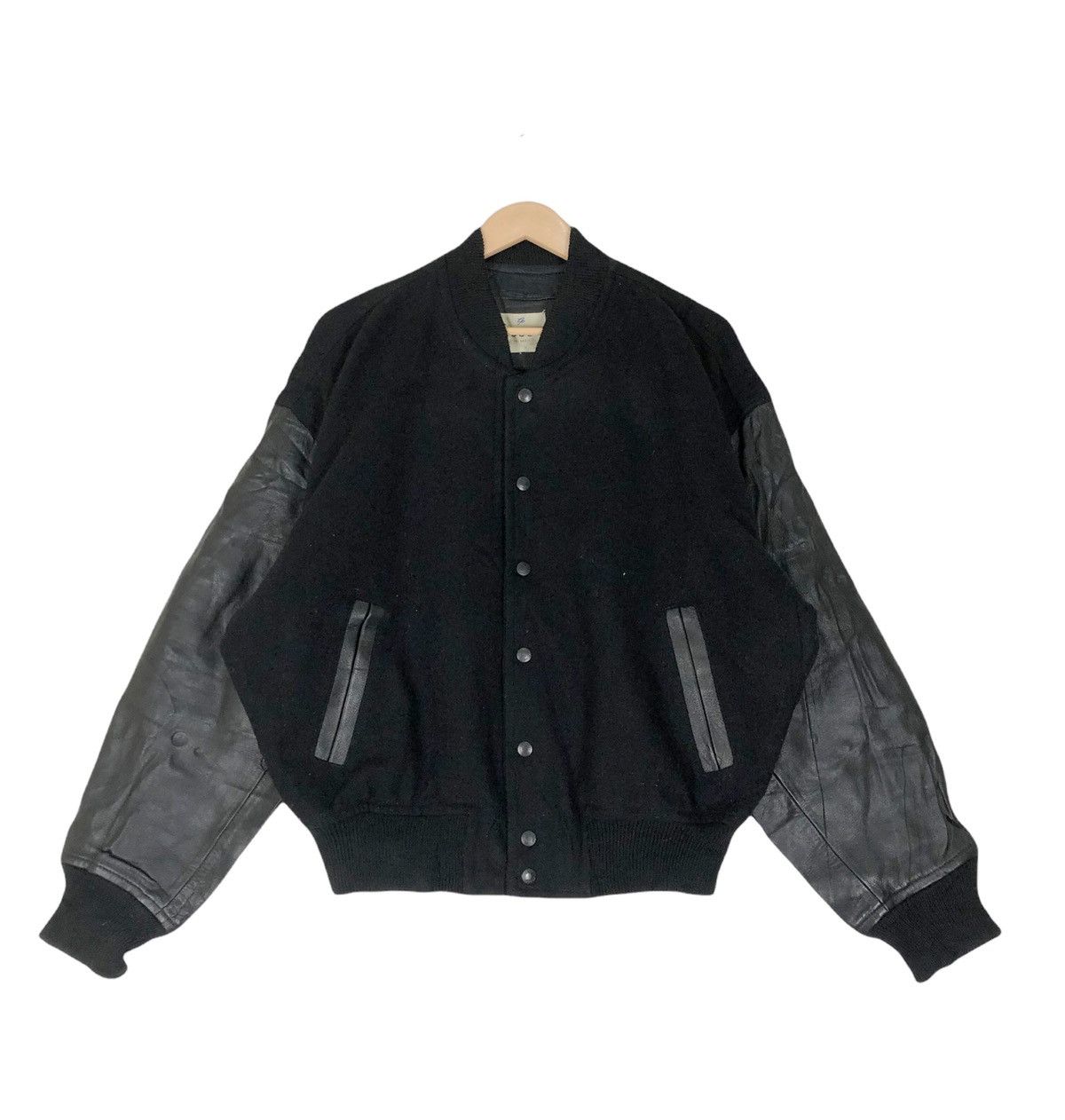 Japanese Brand Yoshiyuki Konishi Ficce Uomo Wool Leather Varsity Jacket Size US L / EU 52-54 / 3 - 2 Thumbnail