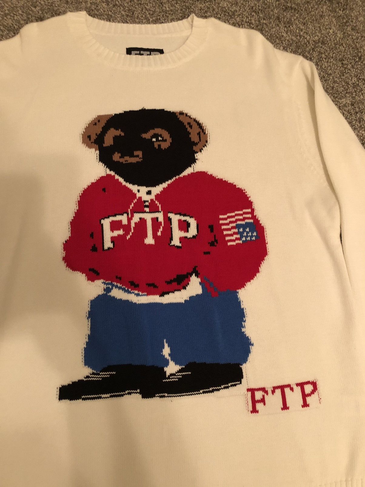 Fuck The Population FTP Polo Bear Knit Sweater (L) Size US L / EU 52-54 / 3 - 3 Thumbnail