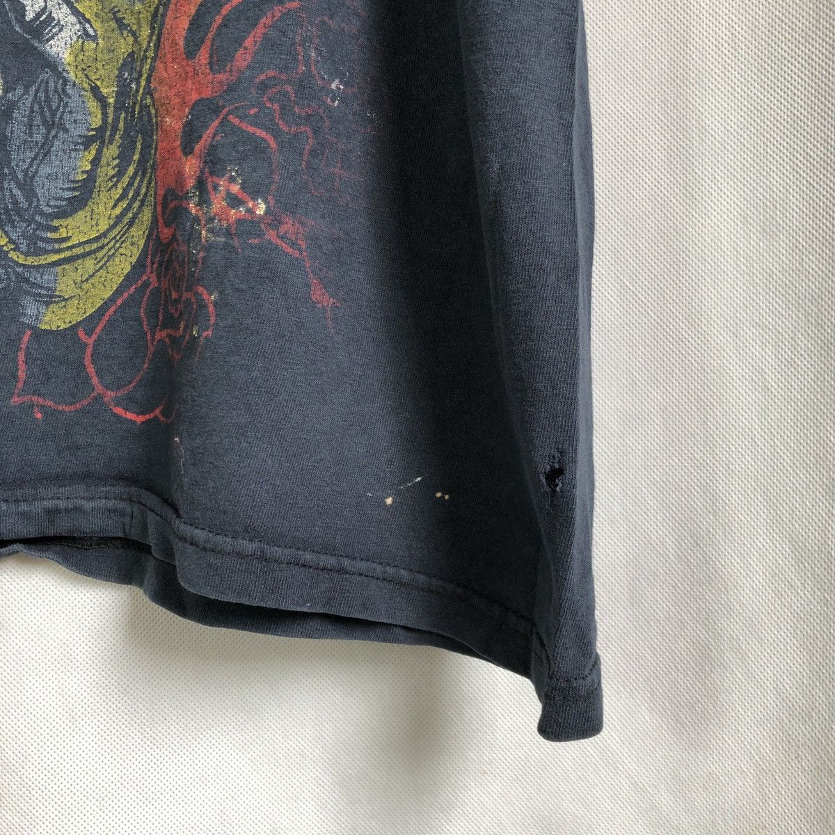 Vintage Rare! Vintage Joker Skull Flame Fades Fullprint Tshirt Size US L / EU 52-54 / 3 - 4 Thumbnail