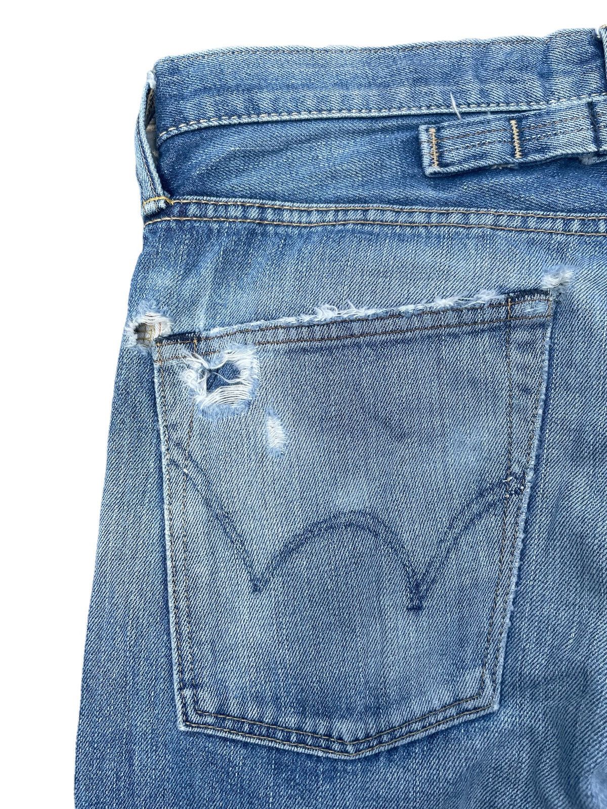 Edwin × Vintage Vintage Edwin 505ZX Aging Distressed Denim Size US 33 - 18 Thumbnail