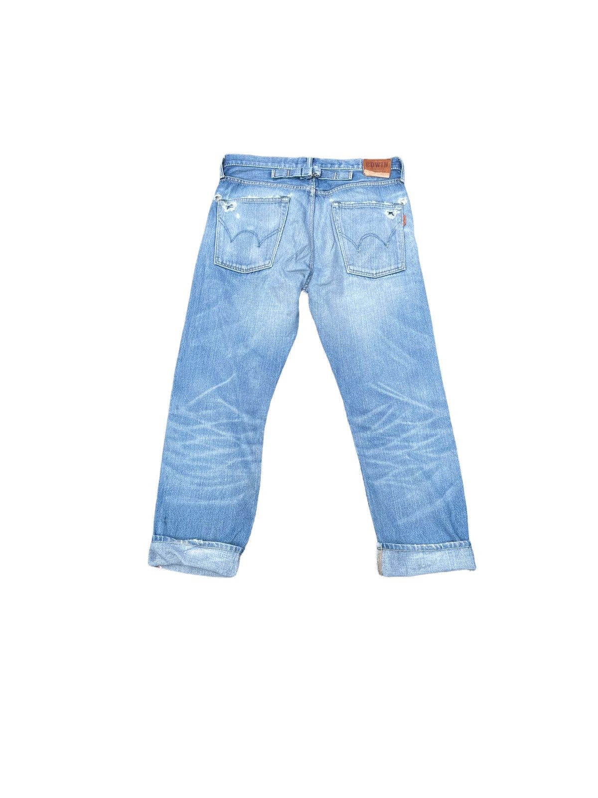 Edwin × Vintage Vintage Edwin 505ZX Aging Distressed Denim Size US 33 - 13 Thumbnail