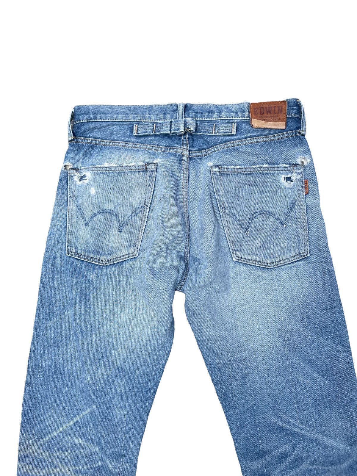 Edwin × Vintage Vintage Edwin 505ZX Aging Distressed Denim Size US 33 - 15 Thumbnail