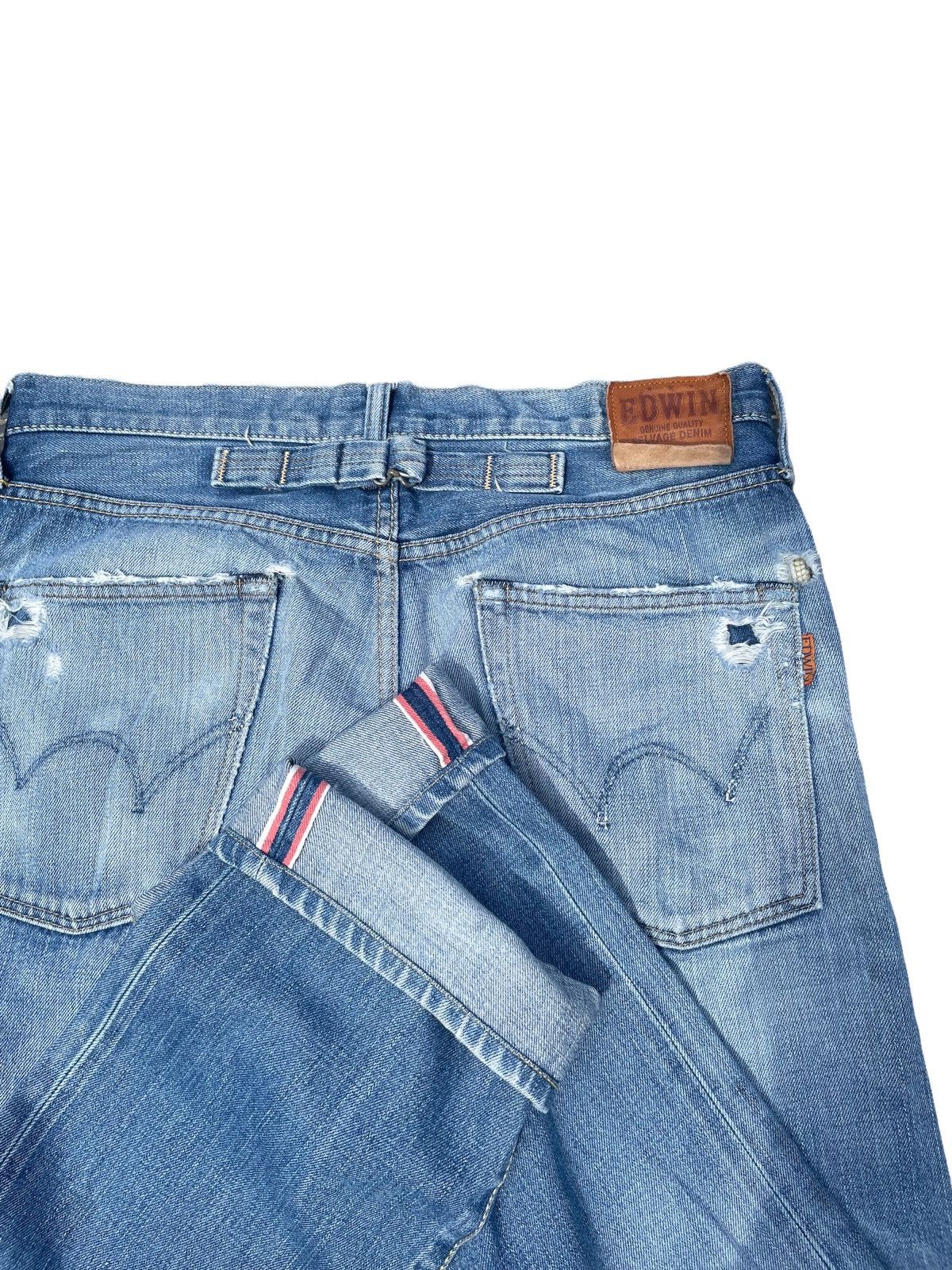 Edwin × Vintage Vintage Edwin 505ZX Aging Distressed Denim Size US 33 - 19 Thumbnail