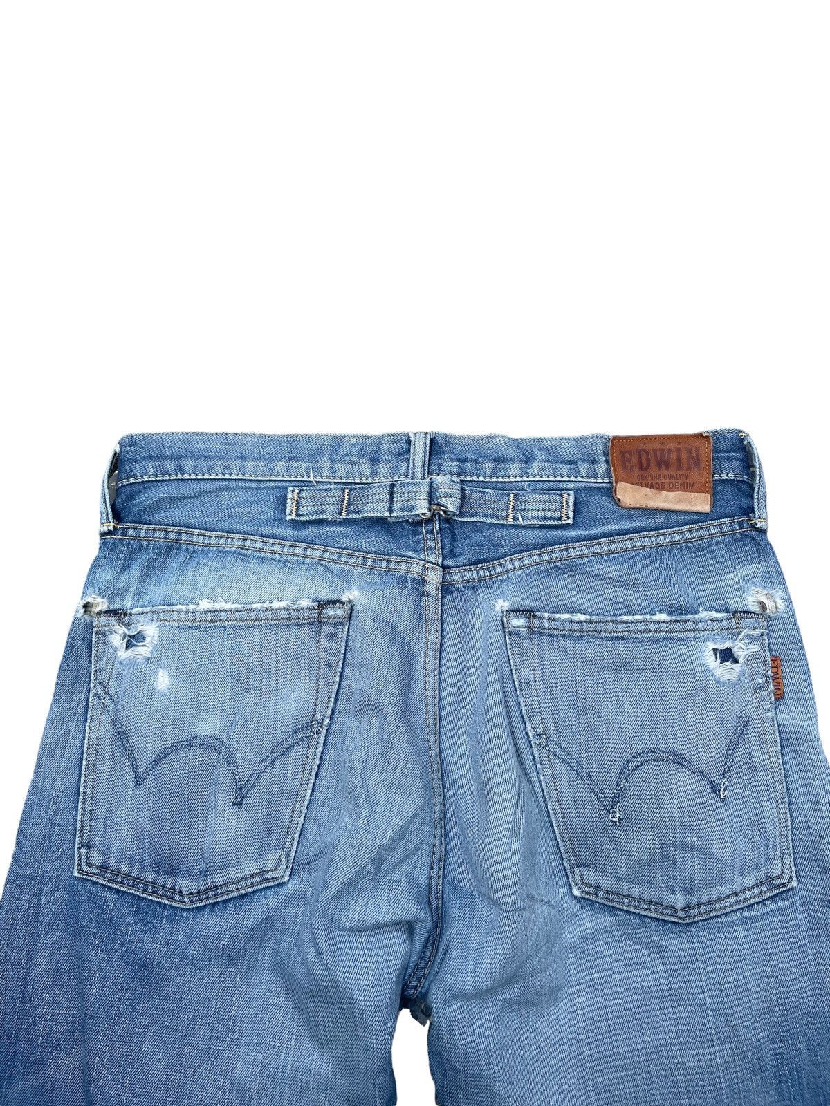 Edwin × Vintage Vintage Edwin 505ZX Aging Distressed Denim Size US 33 - 16 Thumbnail