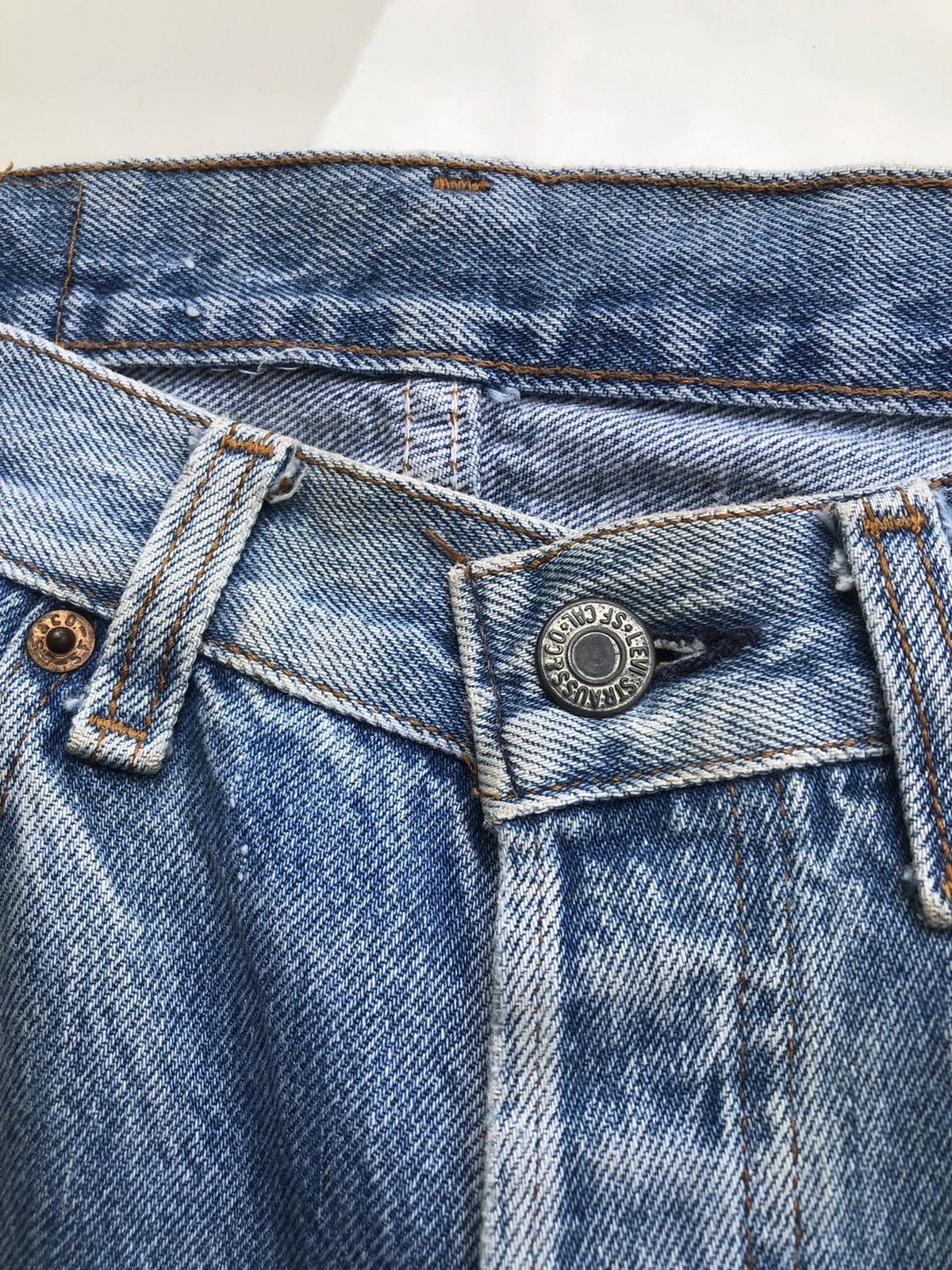 Jean Rare🔥Vintage 80s Levis 501 Light Wash Denim Jeans Size US 32 / EU 48 - 10 Thumbnail