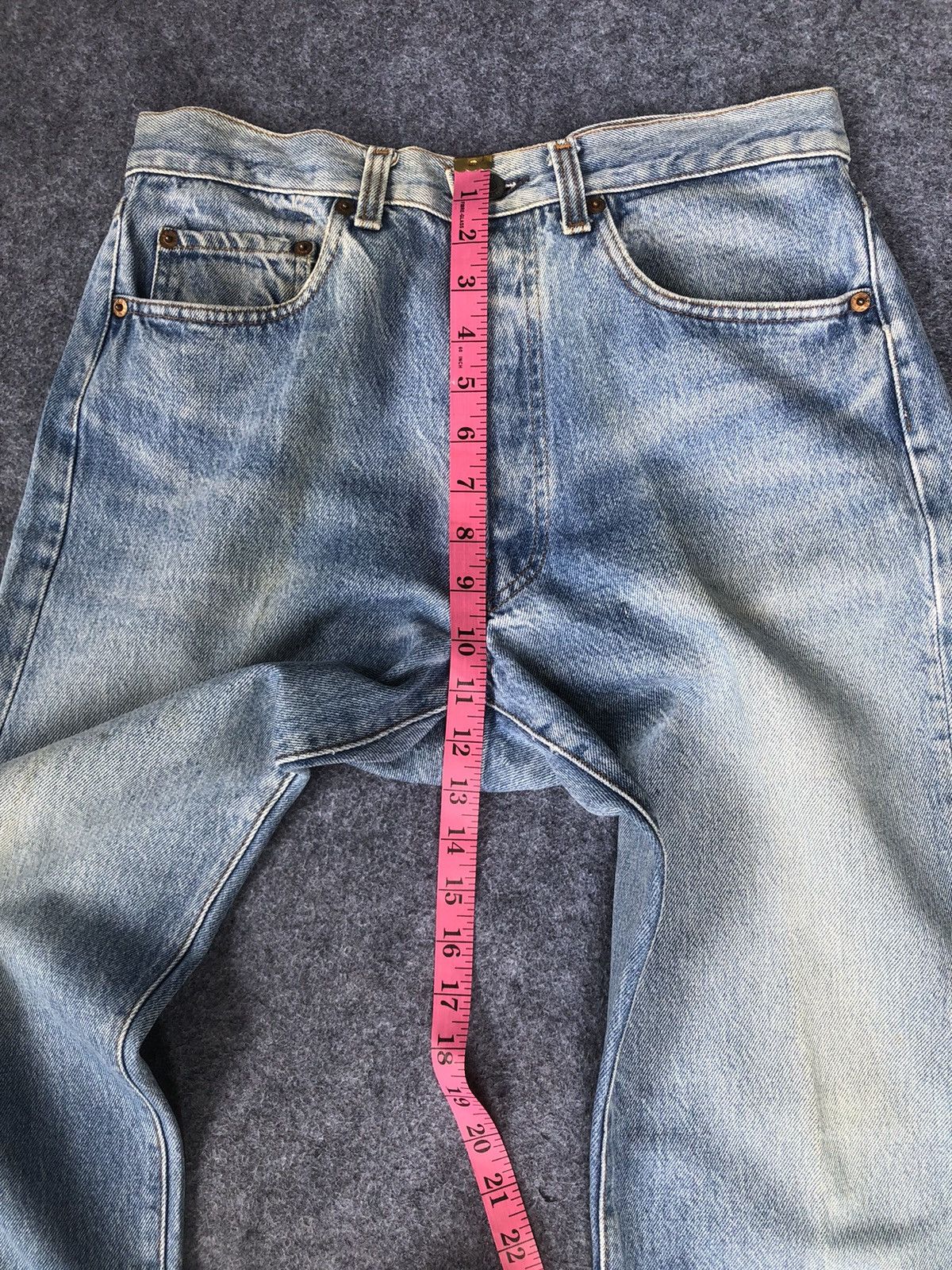 Jean Rare🔥Vintage 80s Levis 501 Light Wash Denim Jeans Size US 32 / EU 48 - 20 Thumbnail