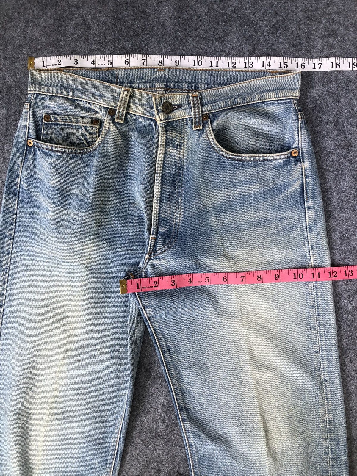 Jean Rare🔥Vintage 80s Levis 501 Light Wash Denim Jeans Size US 32 / EU 48 - 17 Thumbnail