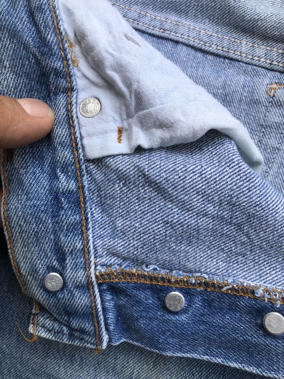 Jean Rare🔥Vintage 80s Levis 501 Light Wash Denim Jeans Size US 32 / EU 48 - 13 Thumbnail