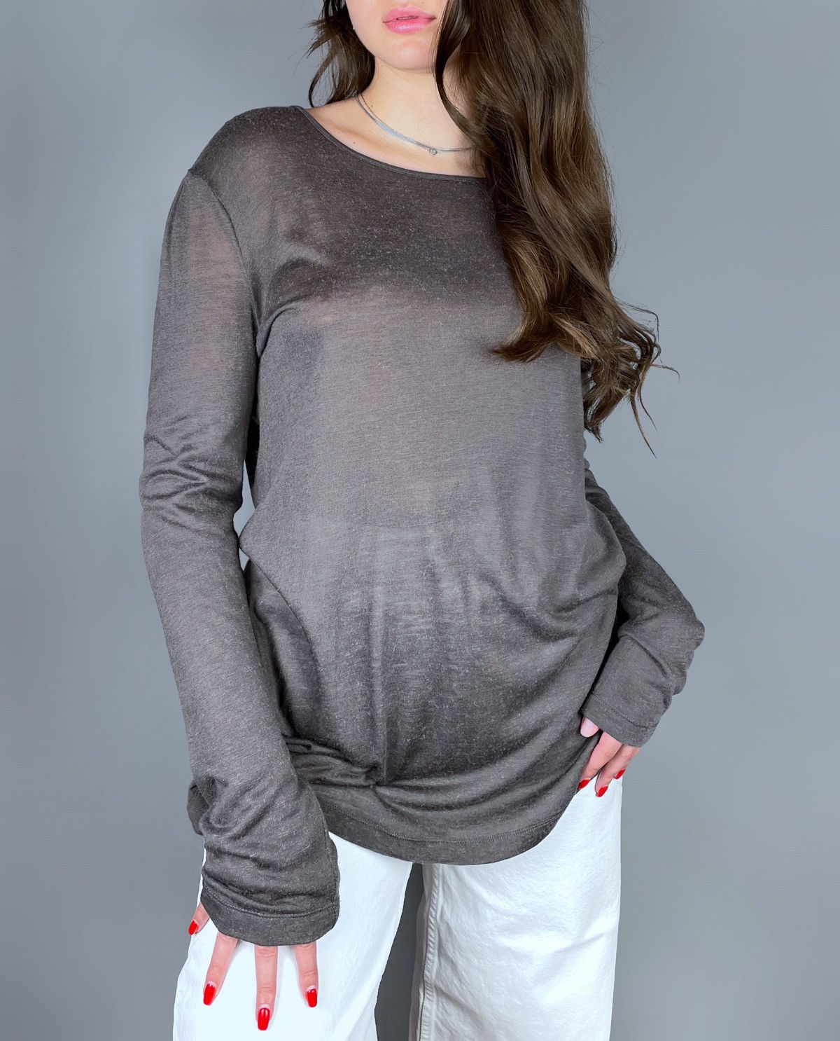 T by Alexander Wang Women's T Alexander Wang Wool Acrylic LS T-Shirt Size L Size L / US 10 / IT 46 - 1 Thumbnail