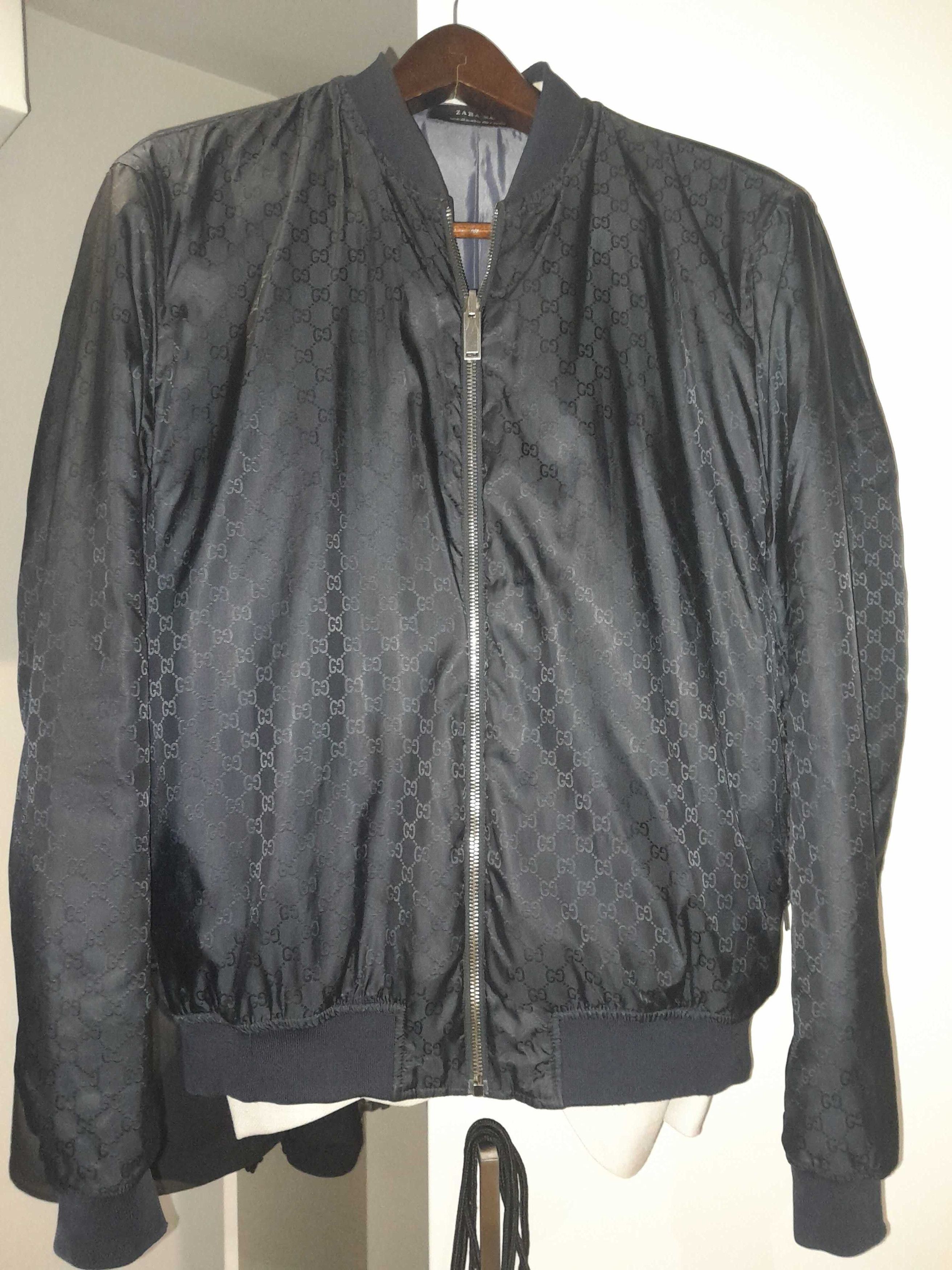 Gucci Used Gucci Monogram Bomber Dark Blue (Reversible Gucci Used Gucci Monogram Bomber Dark Blue (Reversible