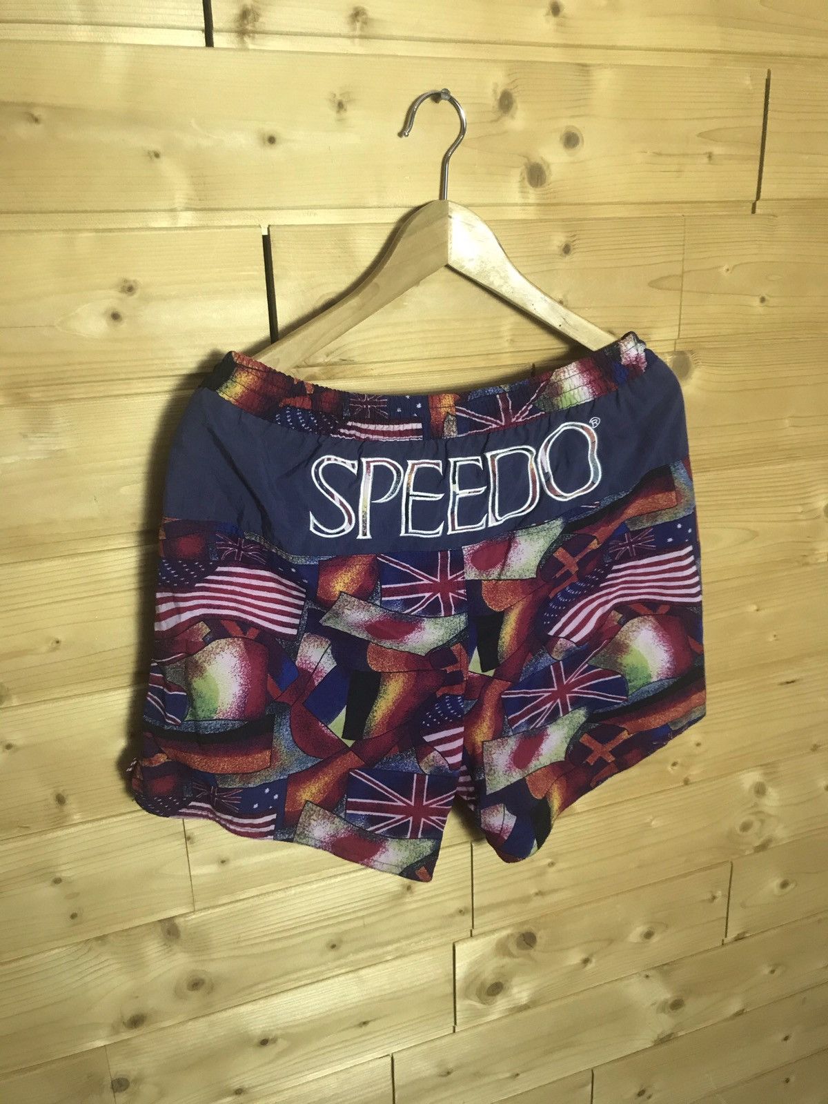 Speedo Vintage Speedo big logo over print shorts Size US 32 / EU 48 - 1 Thumbnail
