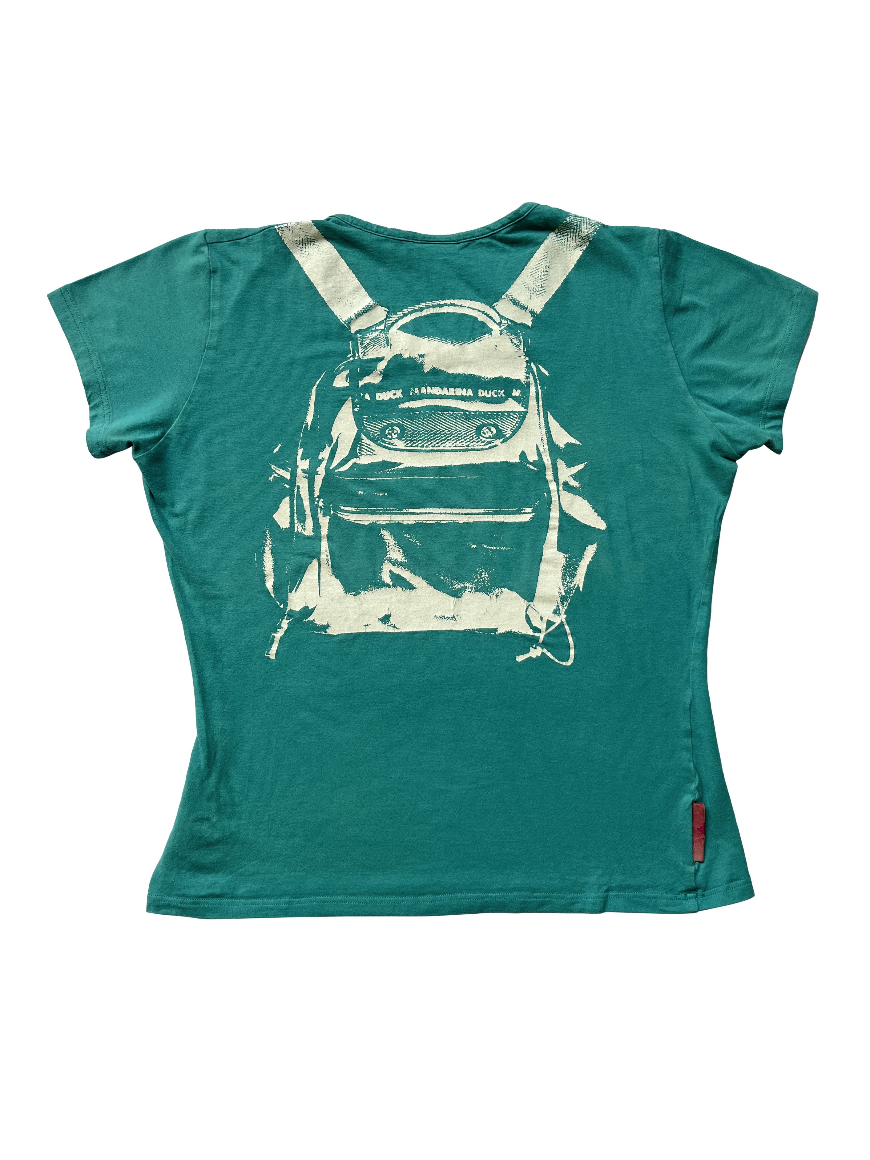 image of 2000S' Mandarina Duck Exowear Tshirt in Turquoise, Women's (Size Large)