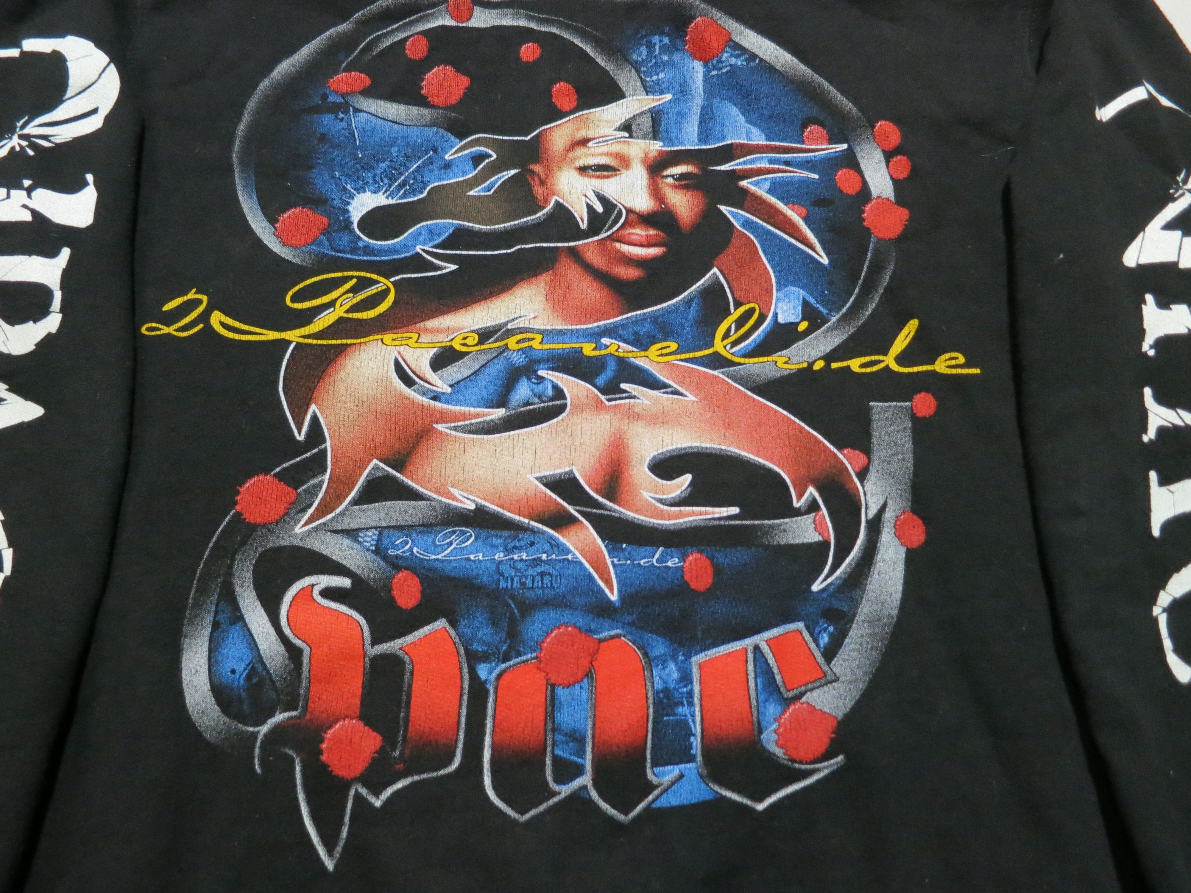 Band Tees 2000s The Roxx Tupac / 2Pac zip-up graphic black hoodie Size US M / EU 48-50 / 2 - 2 Thumbnail