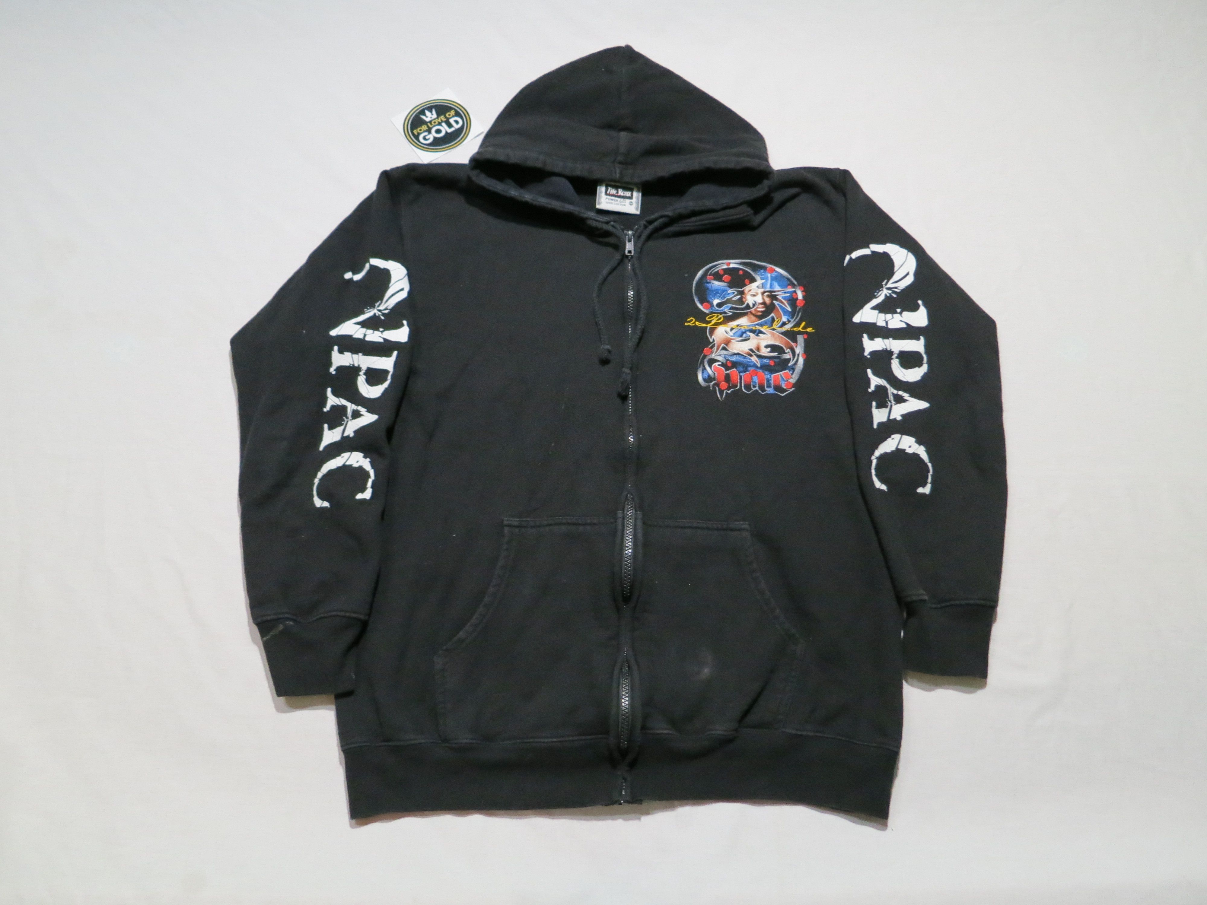 Band Tees 2000s The Roxx Tupac / 2Pac zip-up graphic black hoodie Size US M / EU 48-50 / 2 - 3 Thumbnail