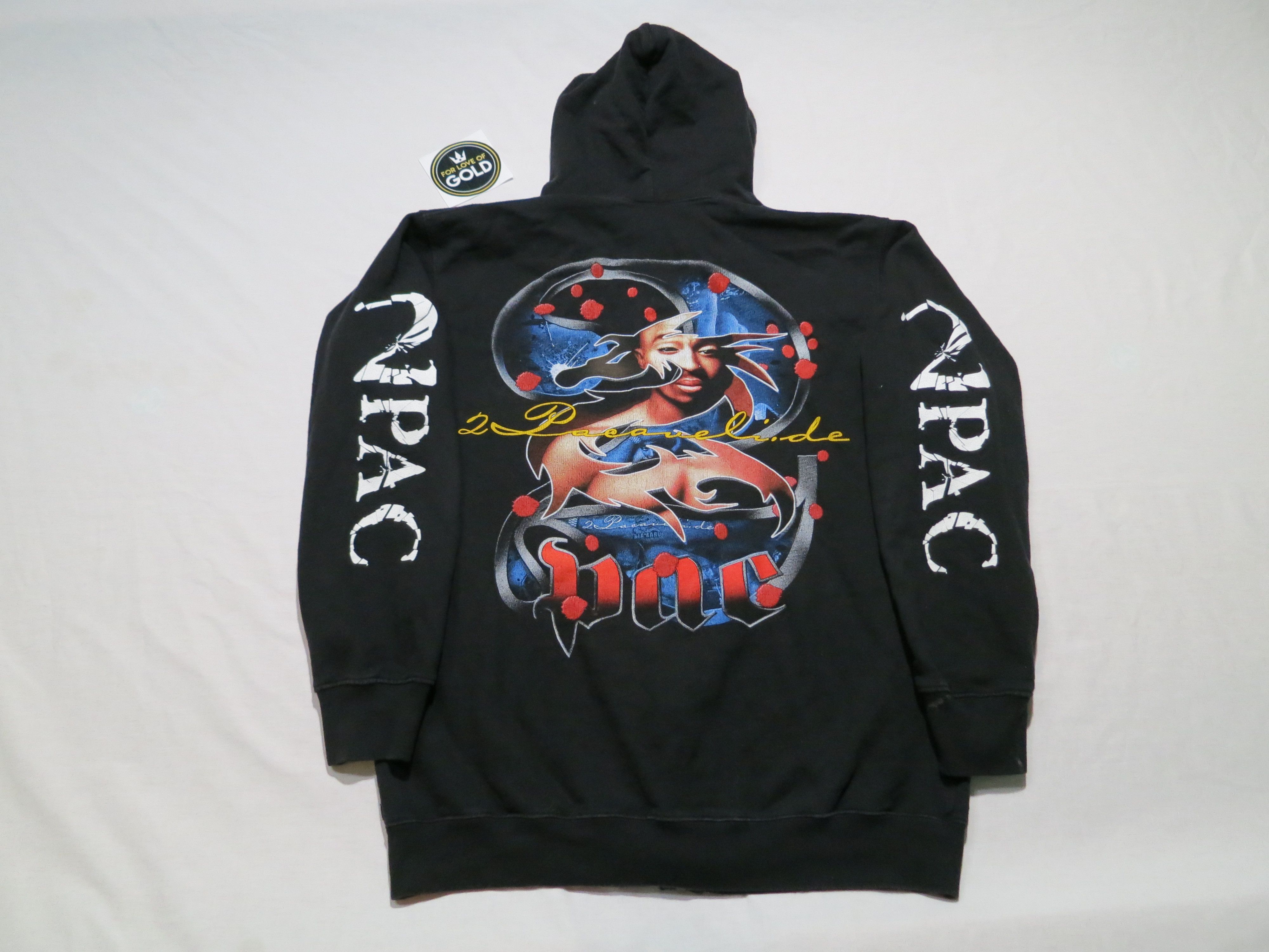 Band Tees 2000s The Roxx Tupac / 2Pac zip-up graphic black hoodie Size US M / EU 48-50 / 2 - 1 Thumbnail