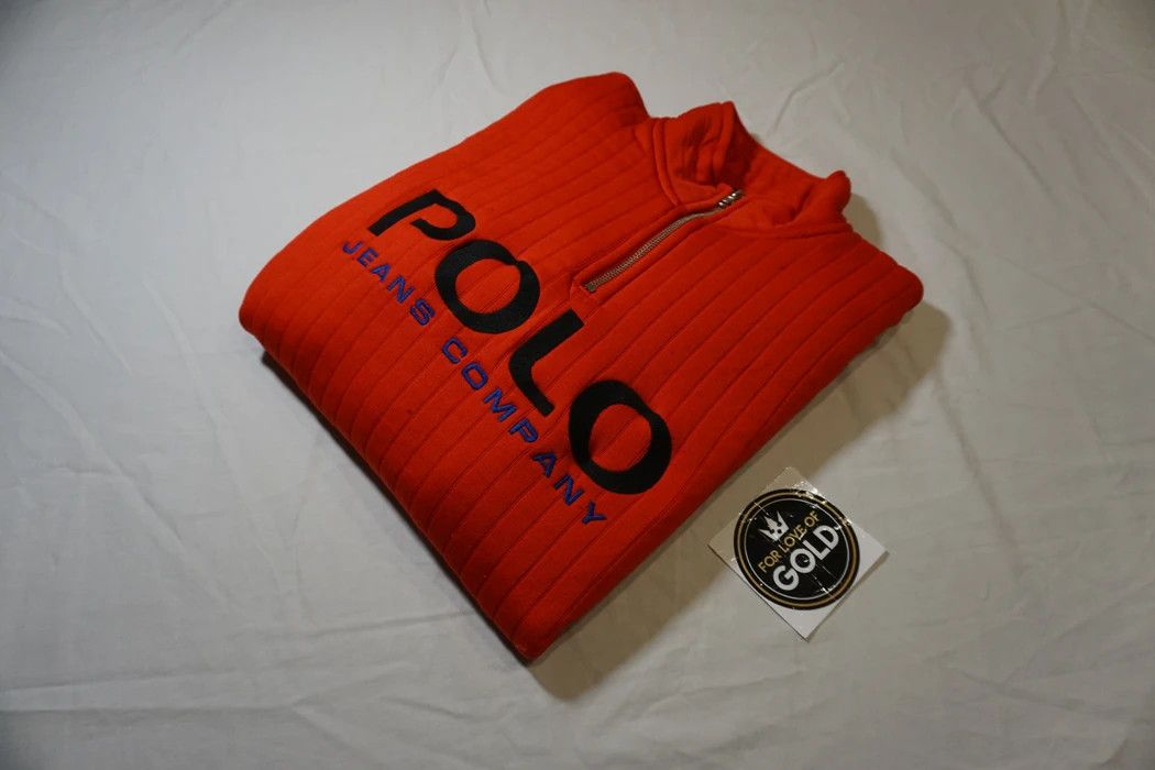 Polo Ralph Lauren Vintage Polo Jeans Company big logo quarter zip red sweater Size US M / EU 48-50 / 2 - 1 Thumbnail