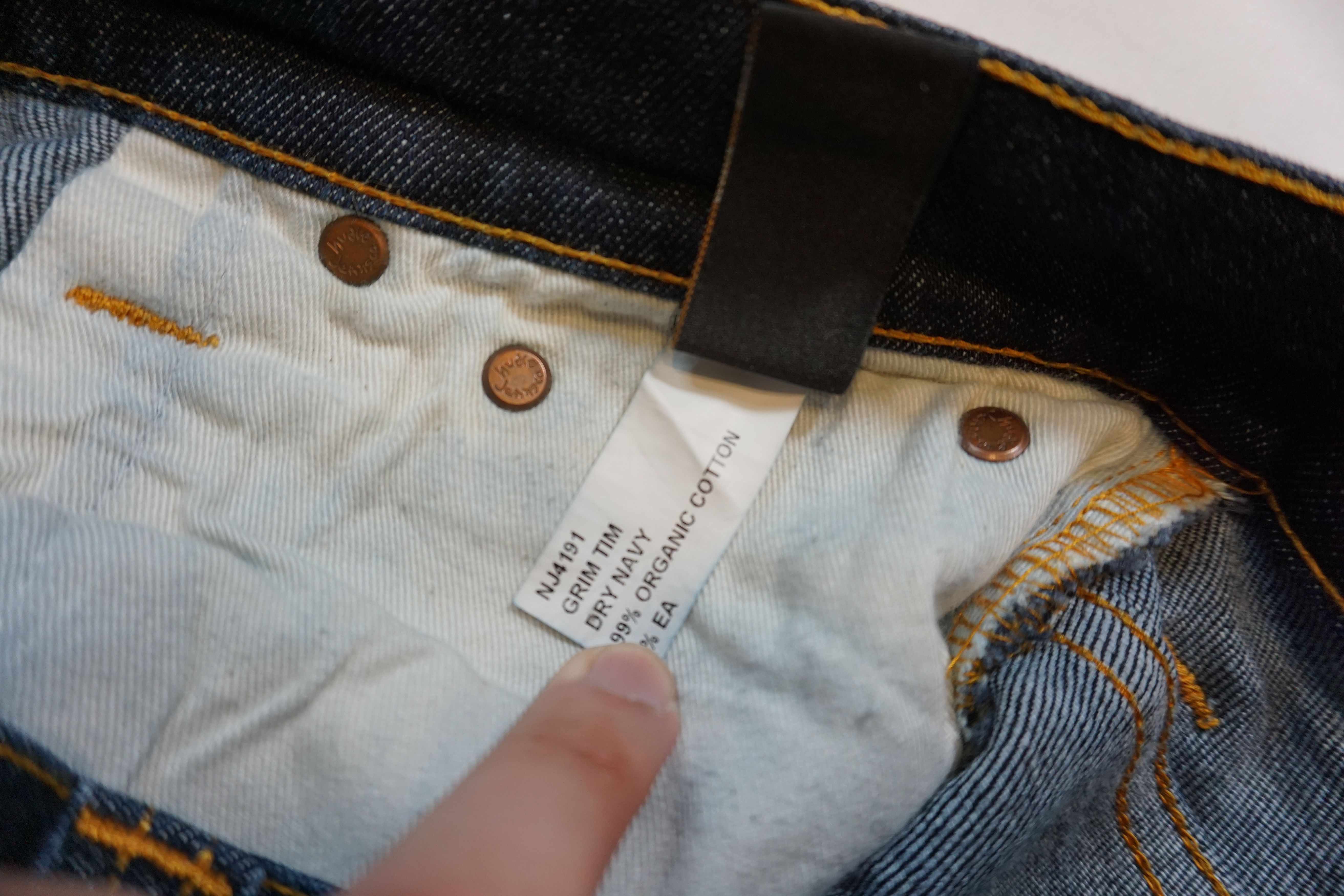 Designer Nudie Jeans Grim Tim blue denim jeans / pants Size US 30 / EU 46 - 7 Thumbnail