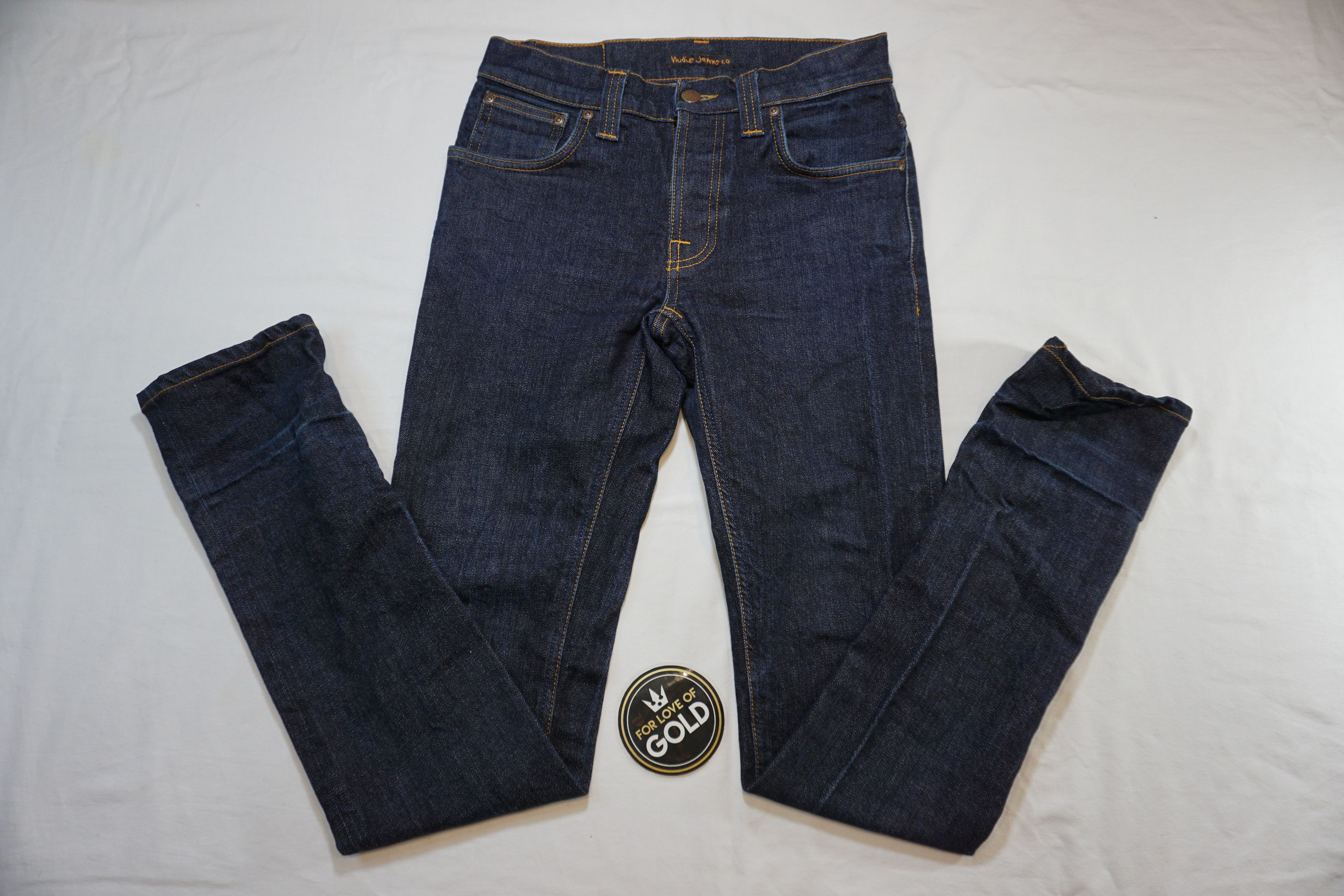 Designer Nudie Jeans Grim Tim blue denim jeans / pants Size US 30 / EU 46 - 4 Thumbnail