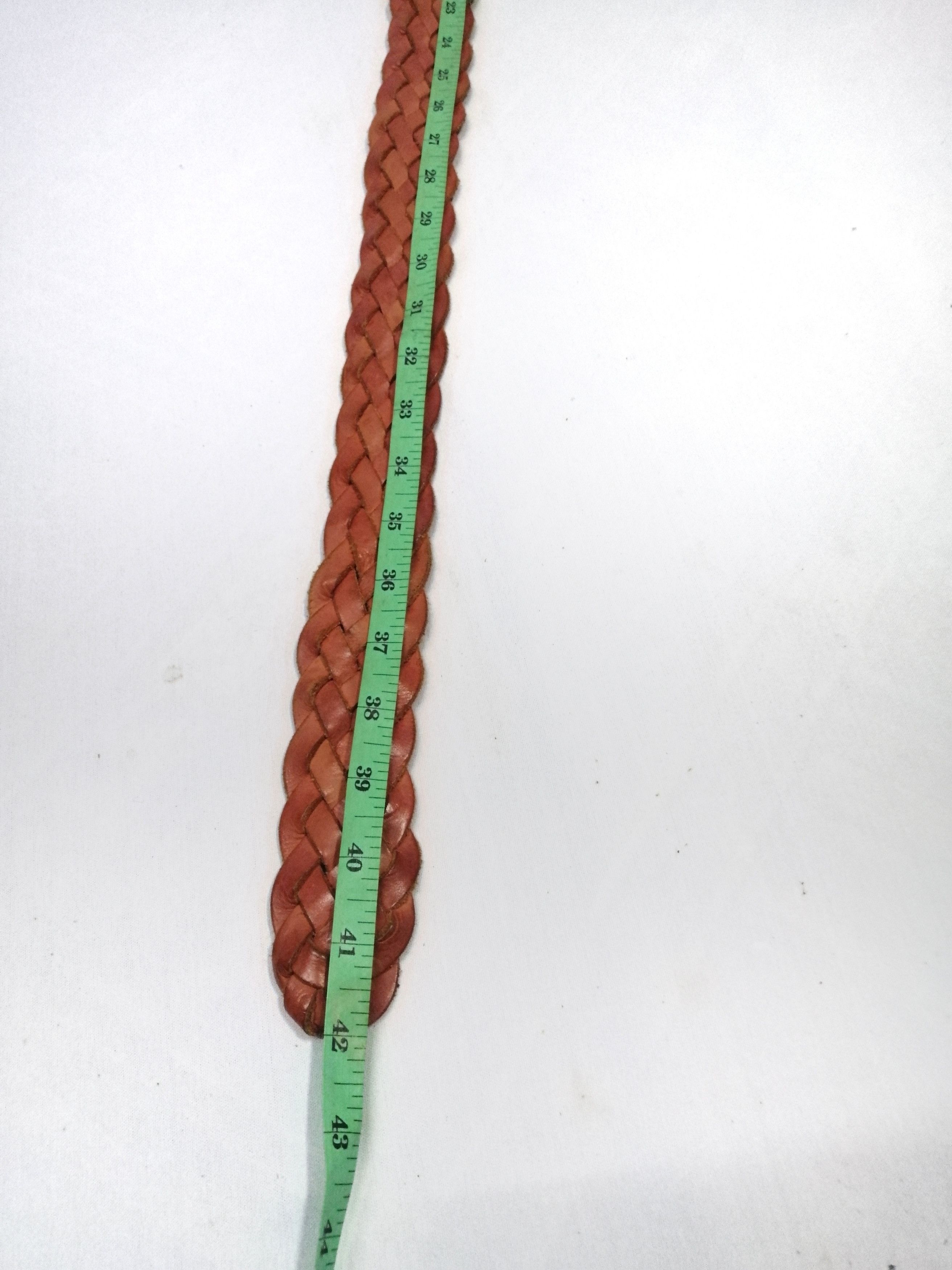 Japanese Brand Braided Big Buckle Leather Brown Belt Size ONE SIZE - 5 Thumbnail