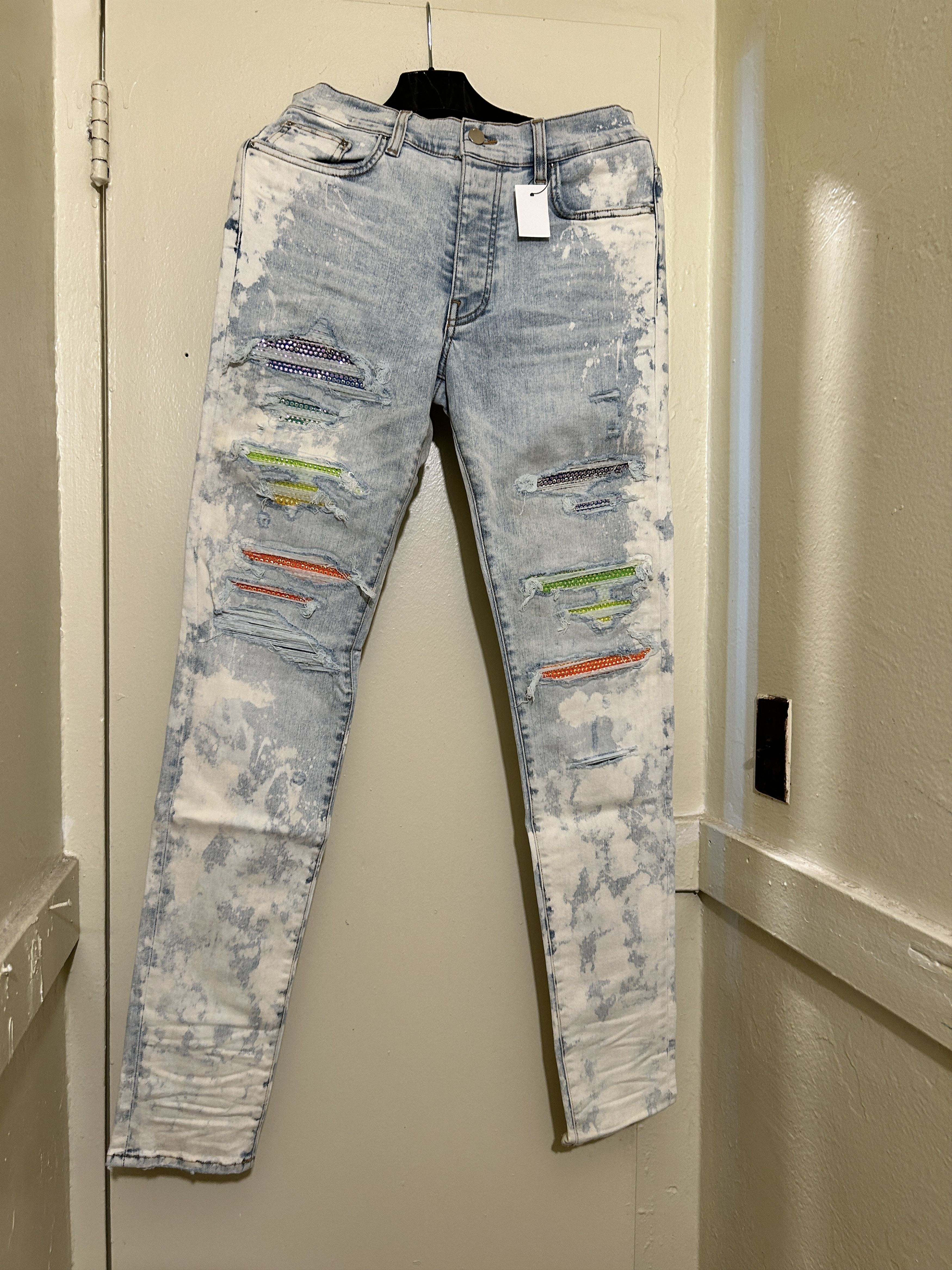 Amiri Amiri Blue Bleached Crystal Gradient Jeans Size US 36 / EU 52 - 2 Thumbnail