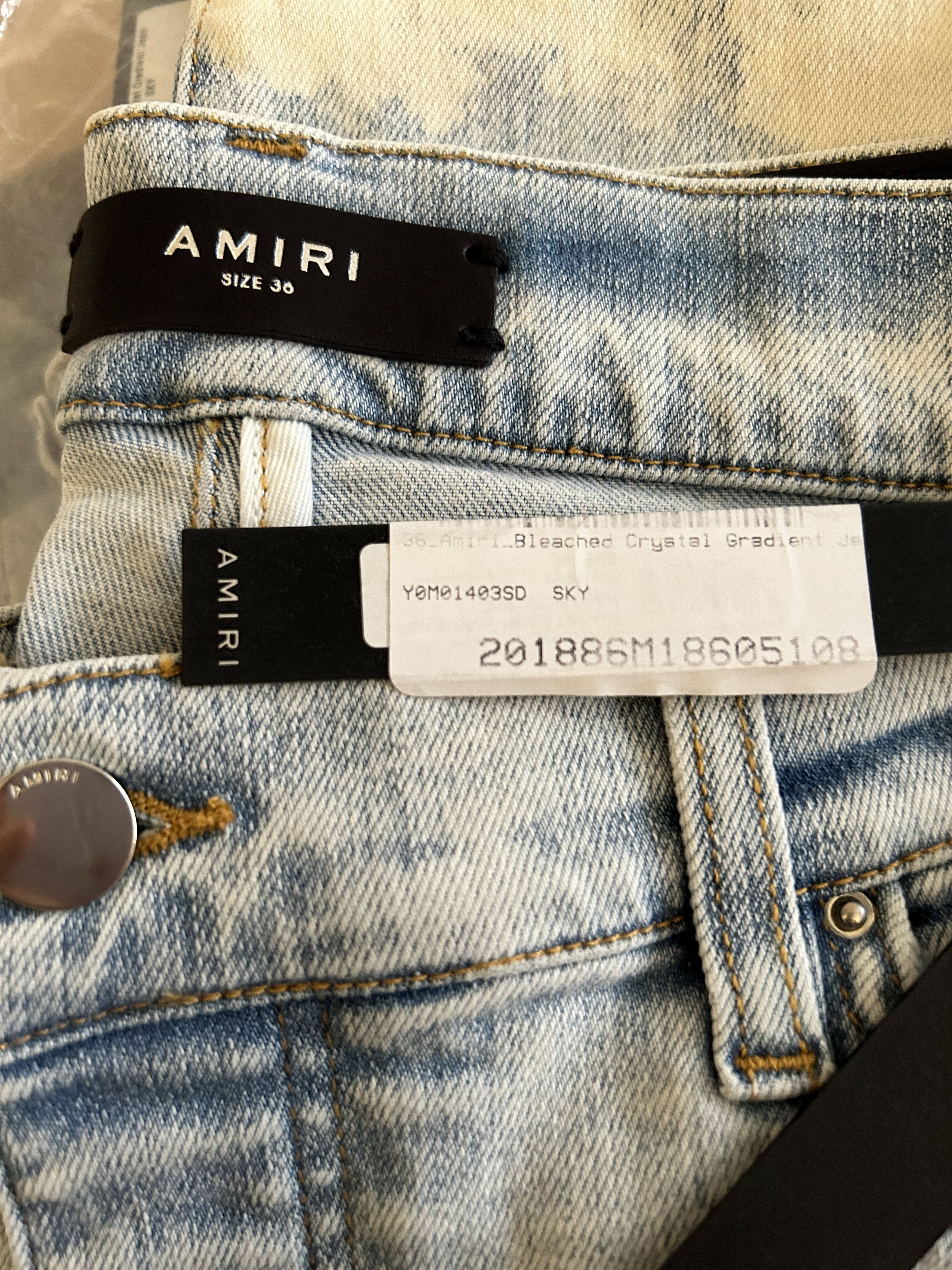 Amiri Amiri Blue Bleached Crystal Gradient Jeans Size US 36 / EU 52 - 7 Thumbnail