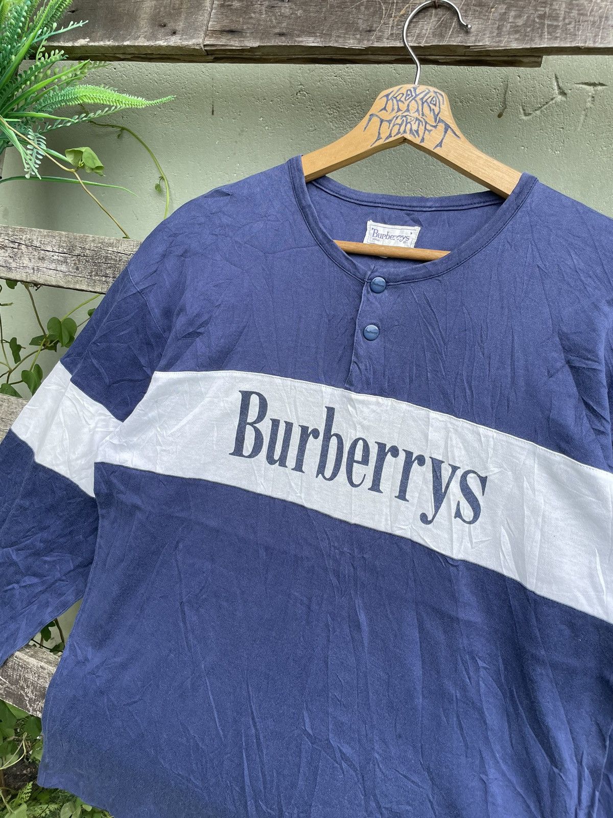 Burberry × Designer × Vintage RARE Vintage Burberry Spell Out Logo Japan Long Sleeve Size US M / EU 48-50 / 2 - 2 Thumbnail