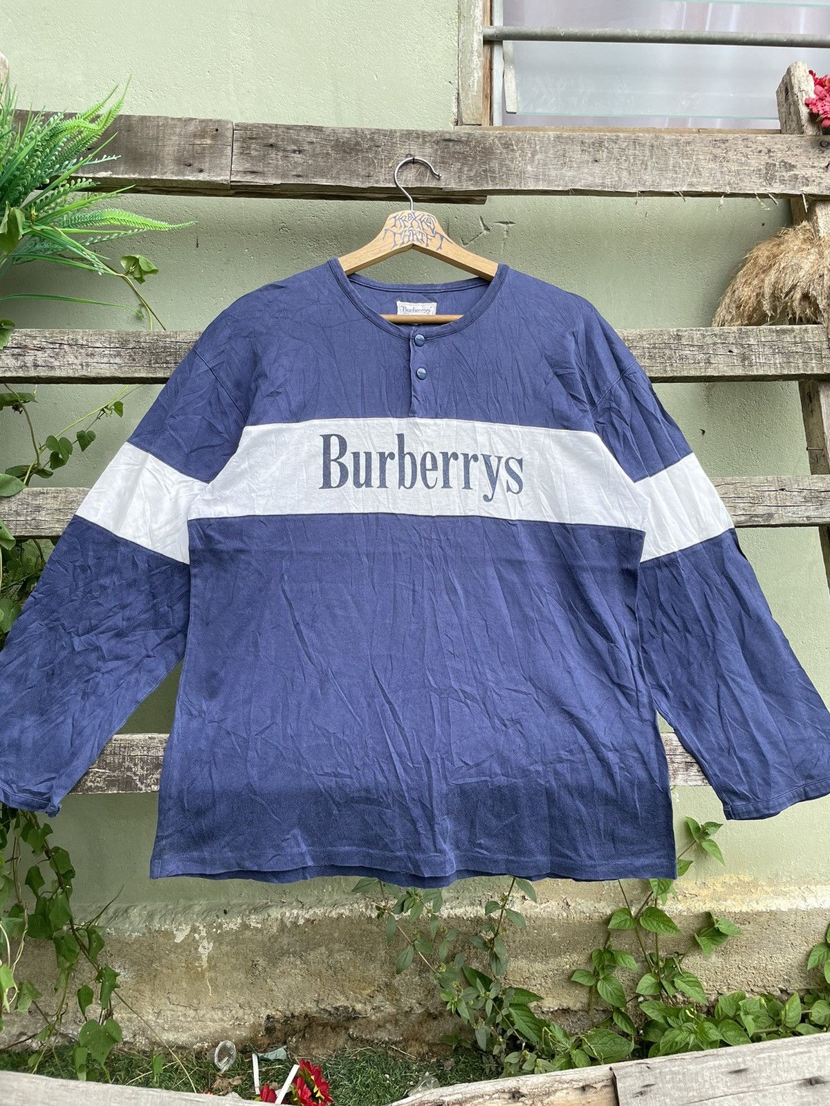 Burberry × Designer × Vintage RARE Vintage Burberry Spell Out Logo Japan Long Sleeve Size US M / EU 48-50 / 2 - 1 Thumbnail