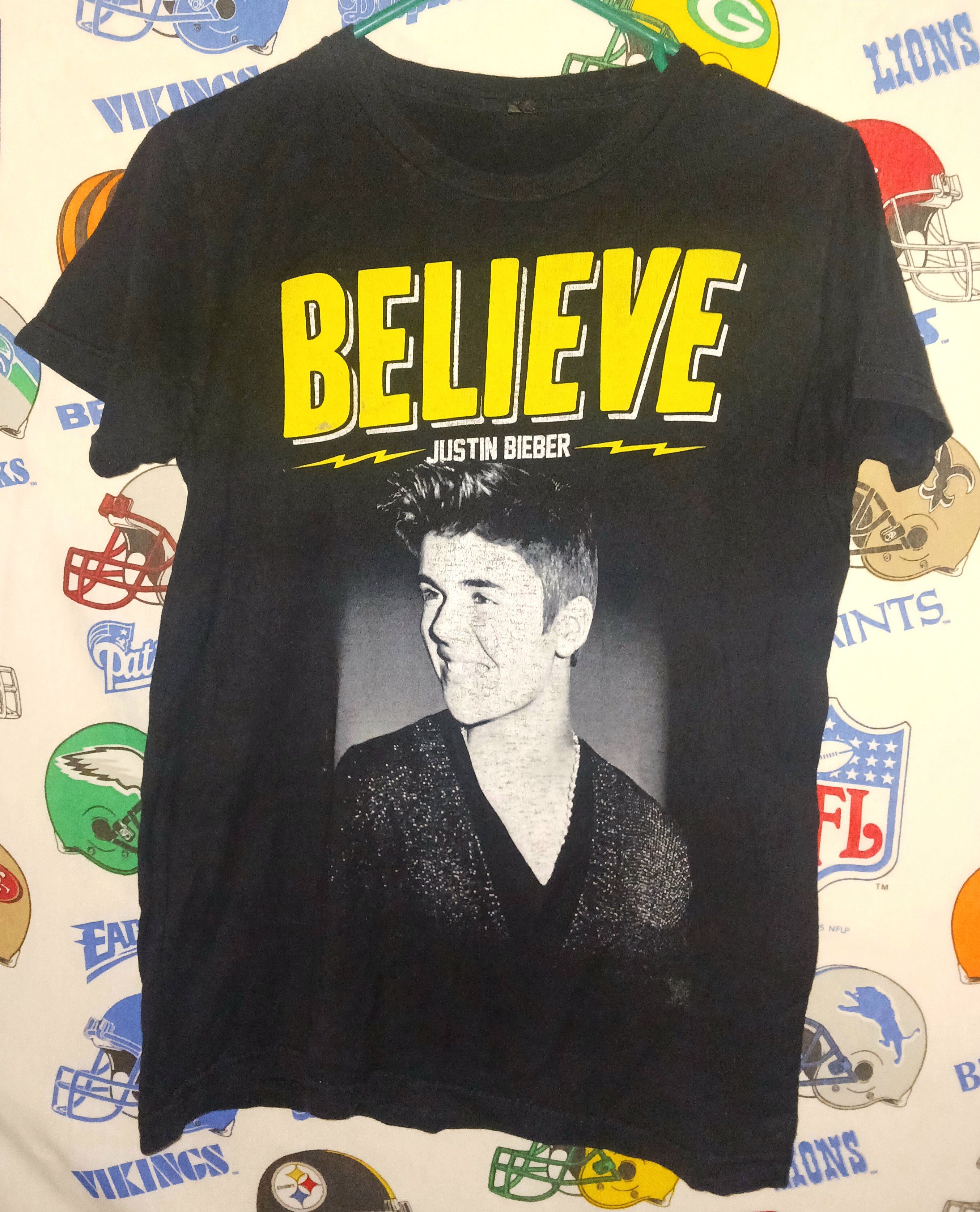 T-shirt Justin Bieber Believe Tour 2013 - Taille Small - Noir - Coton - Occasion TBE