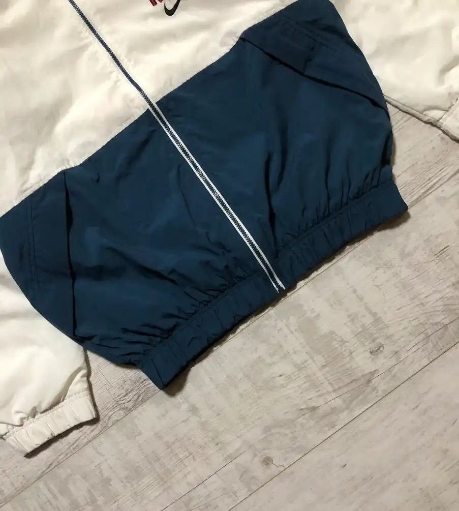 Nike × Vintage Vintage 90's Nike Nylon Drill Boxy Track Jacket Big Logo Size US XL / EU 56 / 4 - 7 Thumbnail