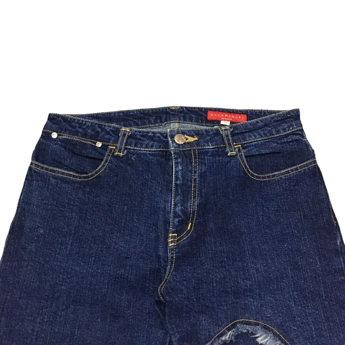 If Six Was Nine Rare Vintage Japanese Brand Kazamidori Flared Jeans 1990s Size US 28 / EU 44 - 3 Thumbnail