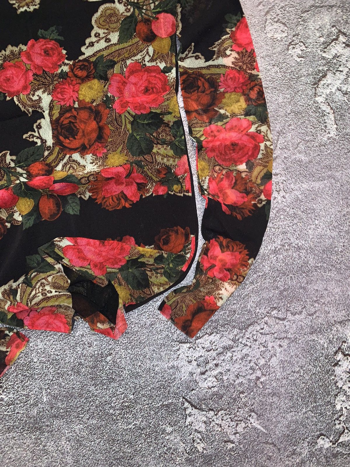 Japanese Brand × Jean Paul Gaultier JPJ Jean Paul Gaultier Soleil mesh top long sleeve flowers 🌸 Size S / US 4 / IT 40 - 2 Thumbnail
