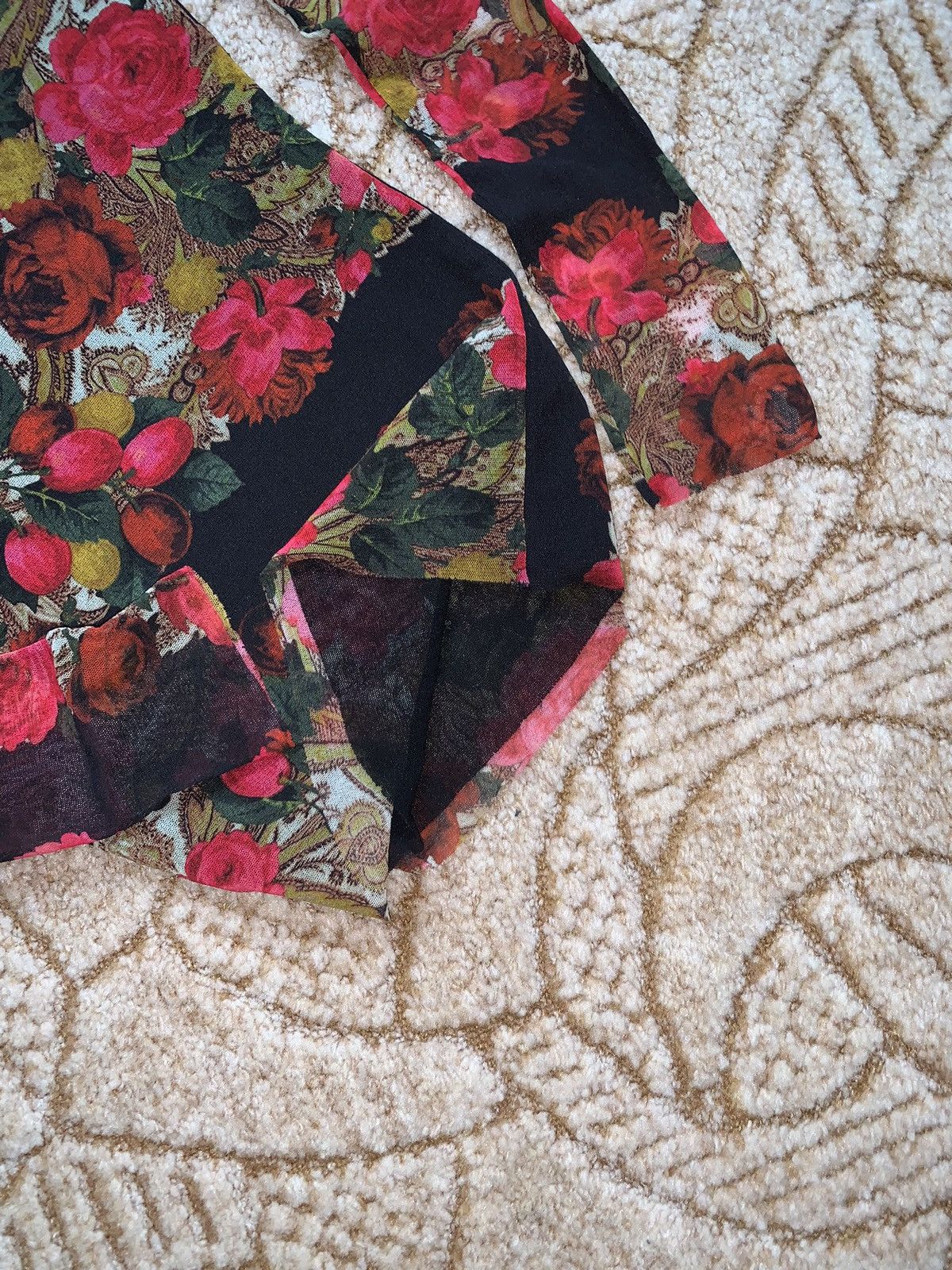 Japanese Brand × Jean Paul Gaultier JPJ Jean Paul Gaultier Soleil mesh top long sleeve flowers 🌸 Size S / US 4 / IT 40 - 8 Thumbnail