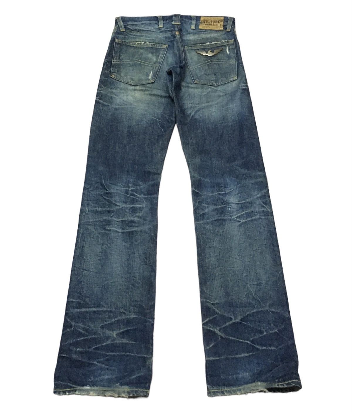 Armani × Vintage Rare Design Vintage Armani Distressed Selvedge Jeans 2000s Size US 31 - 3 Thumbnail