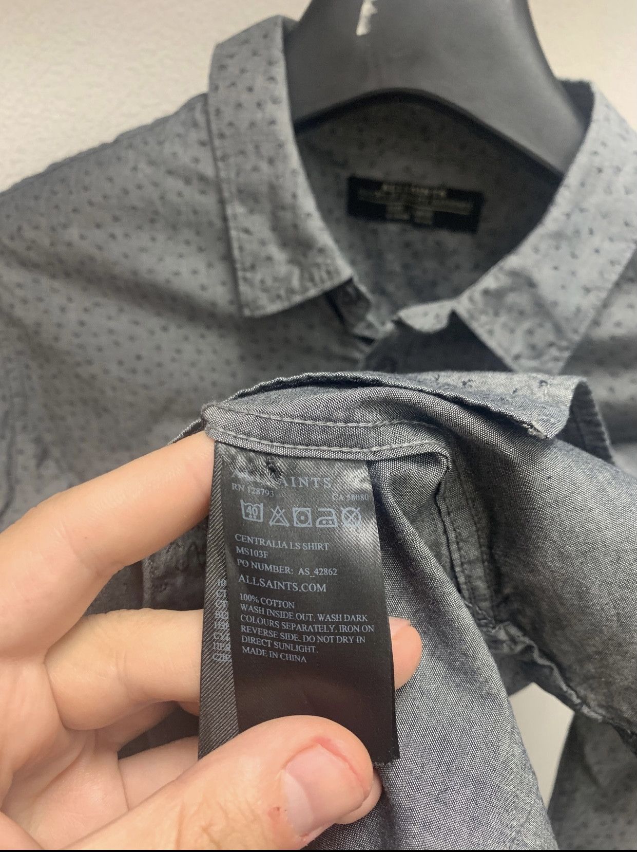 Allsaints Allsaints fullprint shirt longsleeve S size Size US S / EU 44-46 / 1 - 4 Thumbnail