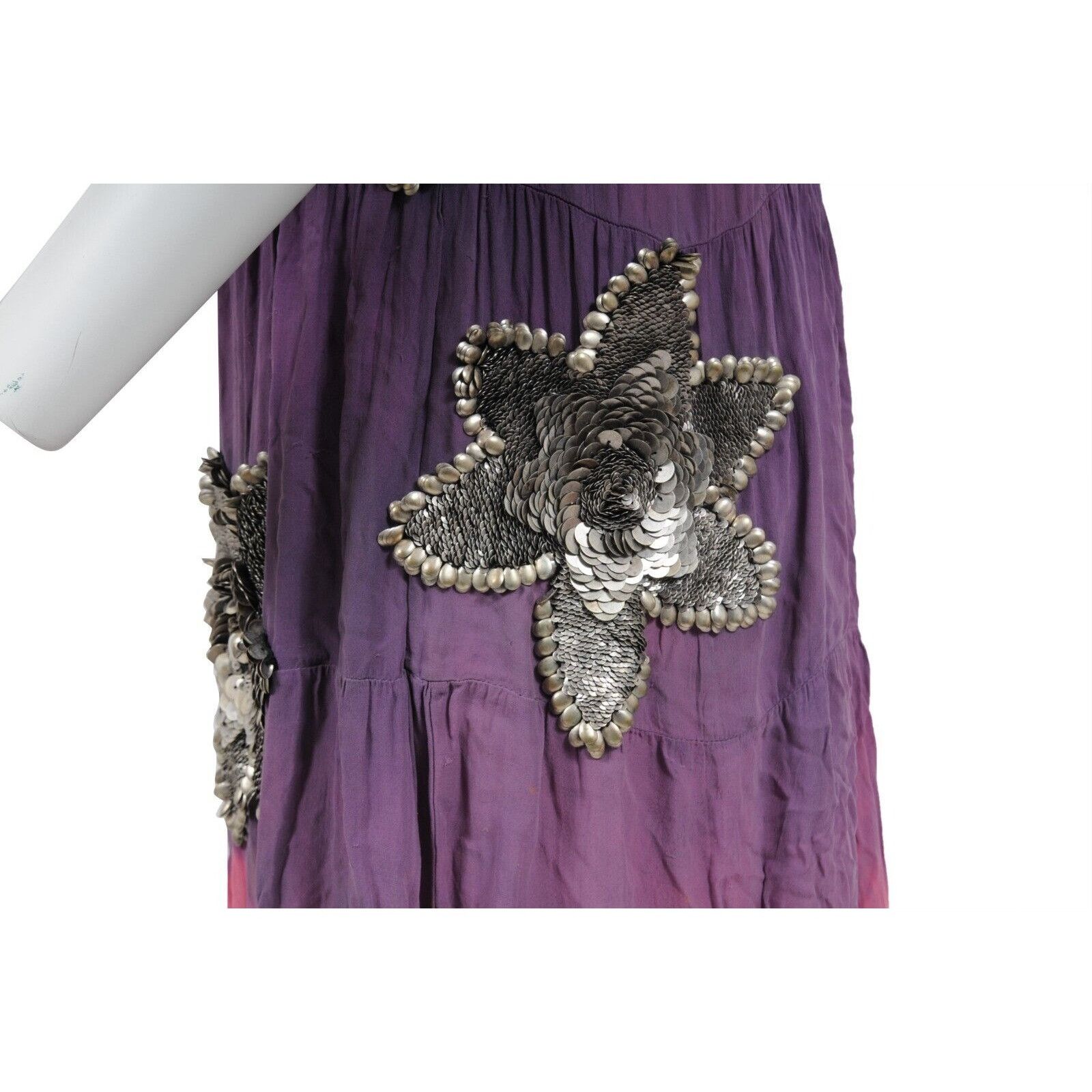 Balmain SS 08 Y2k Purple Tie Dye Silk Sun Maxi Long Dress Size S / US 4 / IT 40 - 16 Thumbnail