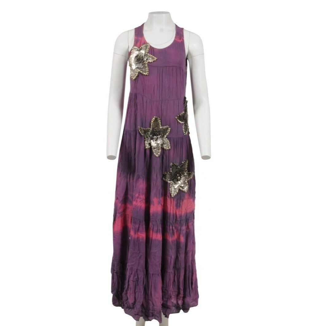 Balmain SS 08 Y2k Purple Tie Dye Silk Sun Maxi Long Dress Size S / US 4 / IT 40 - 1 Thumbnail