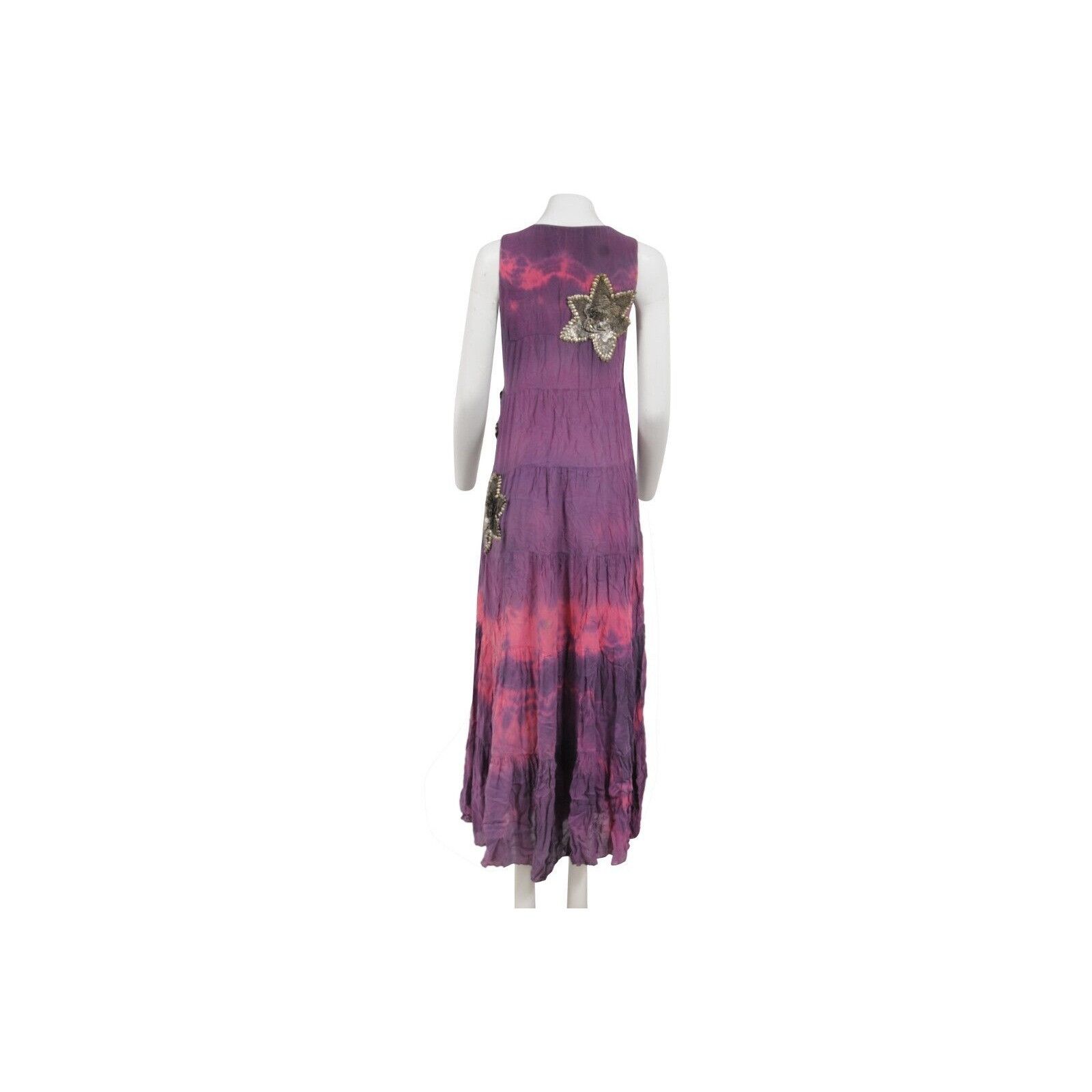 Balmain SS 08 Y2k Purple Tie Dye Silk Sun Maxi Long Dress Size S / US 4 / IT 40 - 14 Thumbnail
