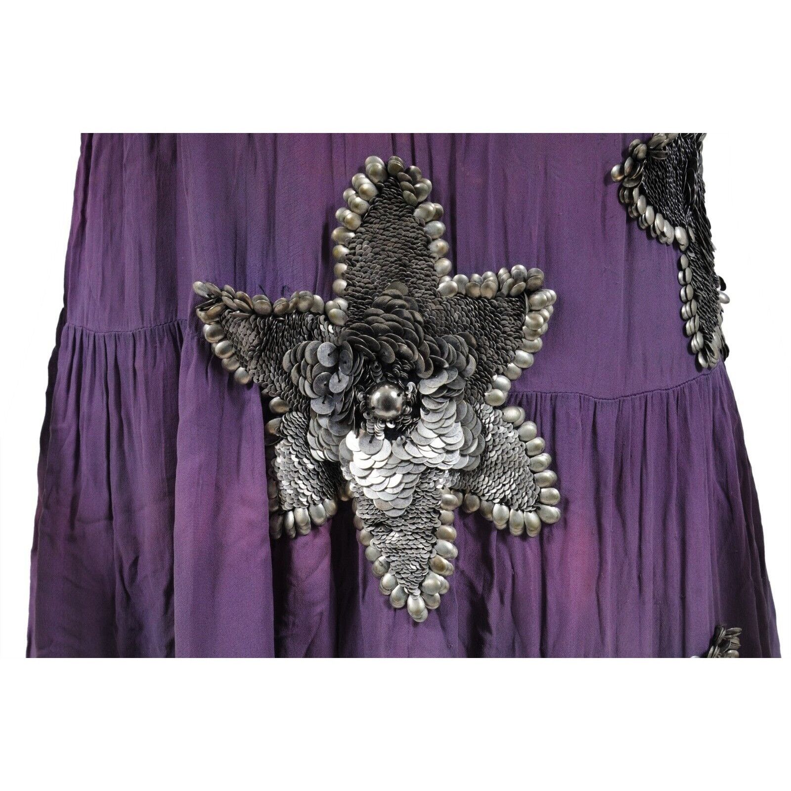 Balmain SS 08 Y2k Purple Tie Dye Silk Sun Maxi Long Dress Size S / US 4 / IT 40 - 6 Thumbnail