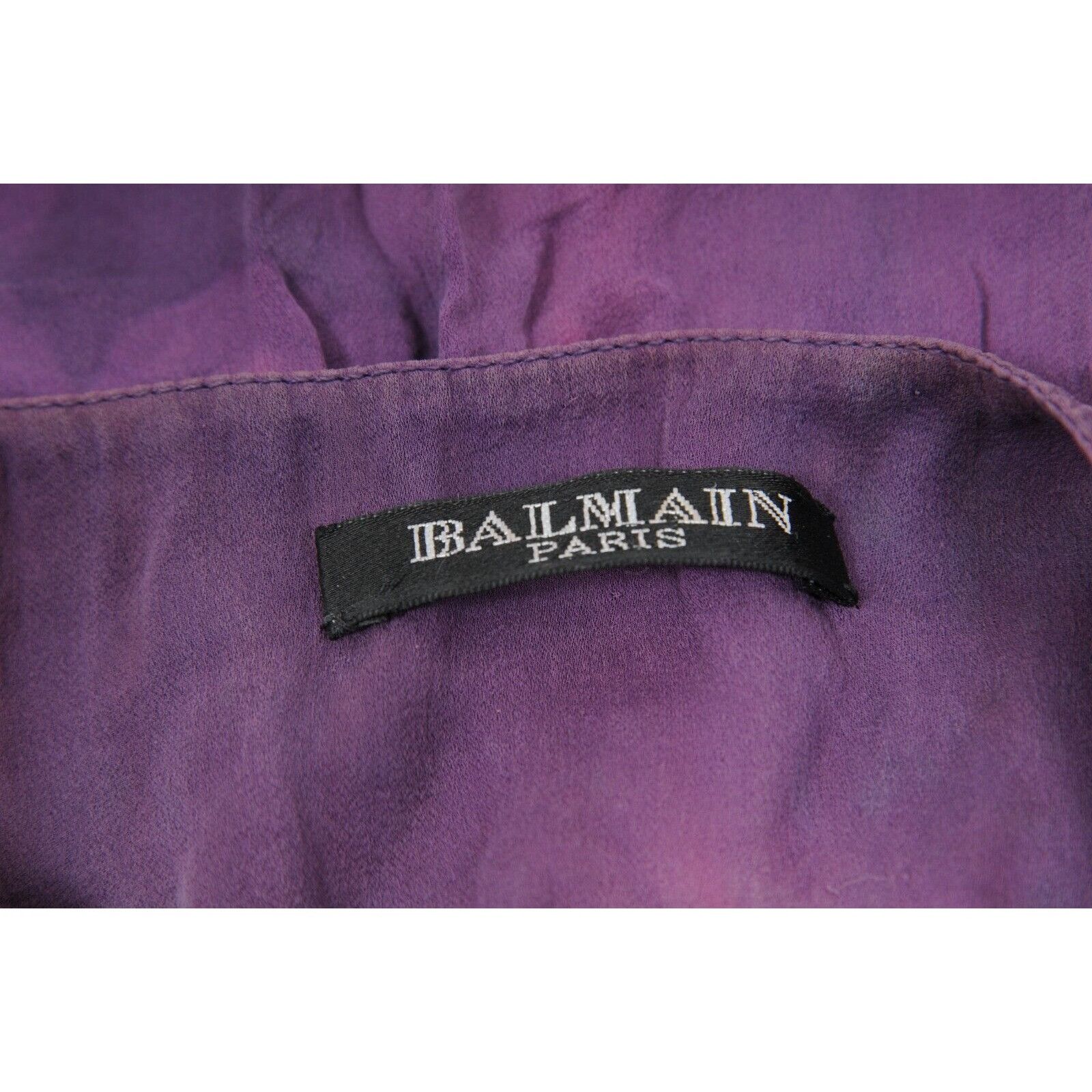 Balmain SS 08 Y2k Purple Tie Dye Silk Sun Maxi Long Dress Size S / US 4 / IT 40 - 24 Thumbnail