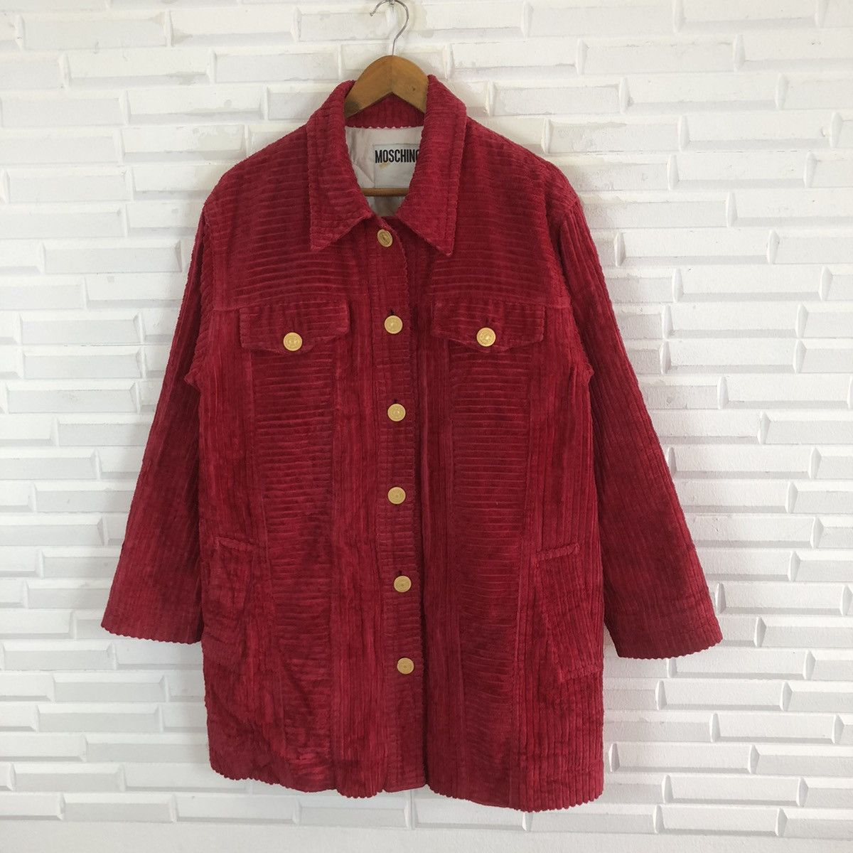image of Moschino Cuduroy Valvet Jacket in Red, Men's (Size Large)