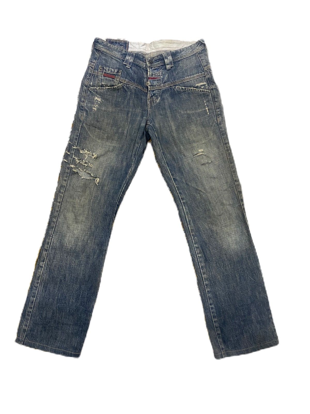 Japanese Brand STRAIGHT CUT DESTROY DENIM MARITHE FRANCOIS GIRBAUD Size US 30 / EU 46 - 1 Thumbnail