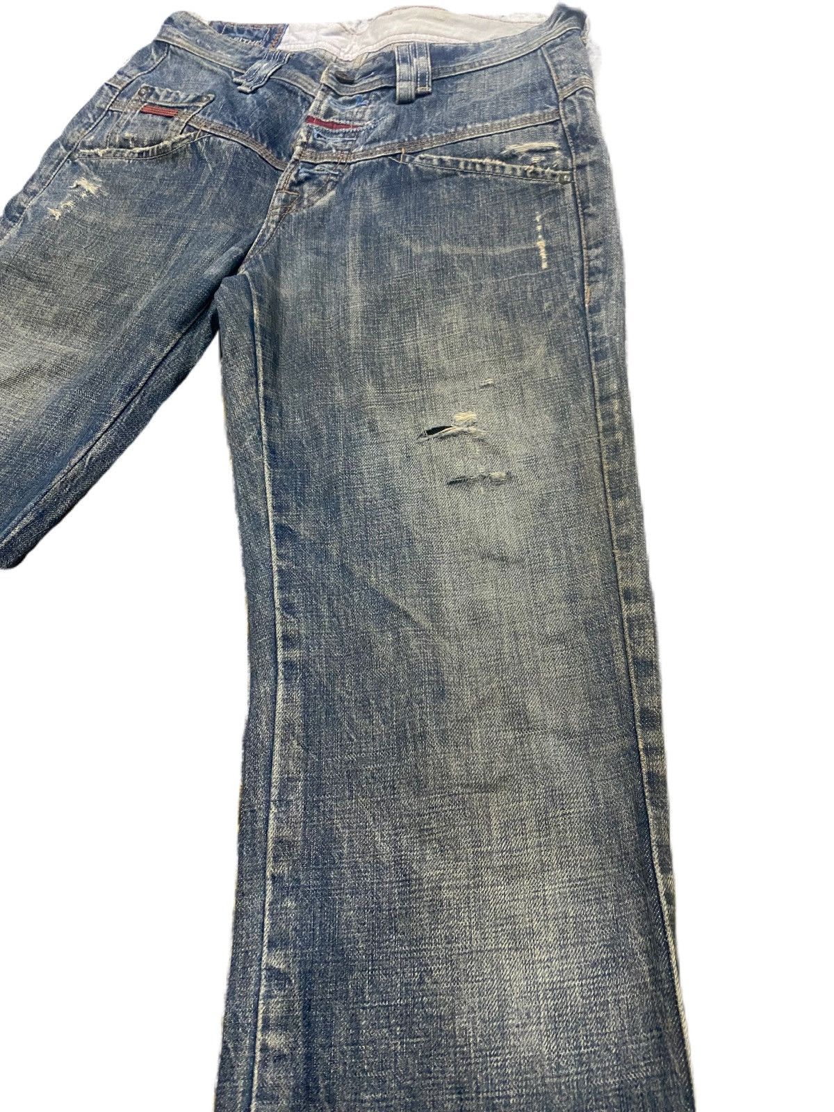 Japanese Brand STRAIGHT CUT DESTROY DENIM MARITHE FRANCOIS GIRBAUD Size US 30 / EU 46 - 3 Thumbnail