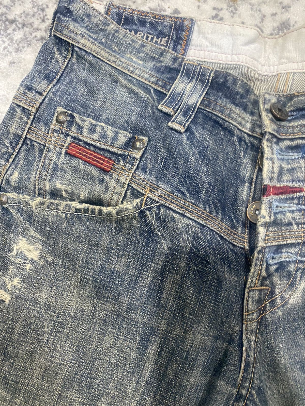 Japanese Brand STRAIGHT CUT DESTROY DENIM MARITHE FRANCOIS GIRBAUD Size US 30 / EU 46 - 7 Thumbnail