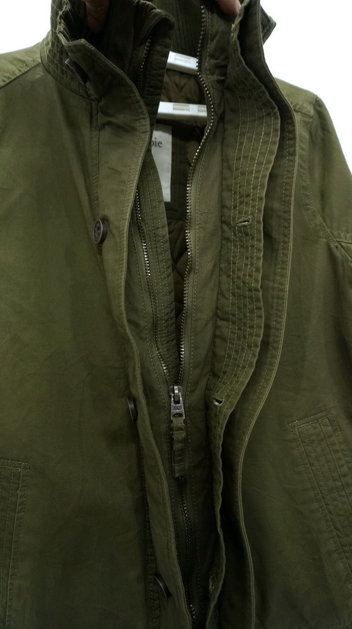Abercrombie & Fitch 🔥 ABERCROMBIE & FITCH Military High Neck Quilted Jacket Size US L / EU 52-54 / 3 - 10 Thumbnail