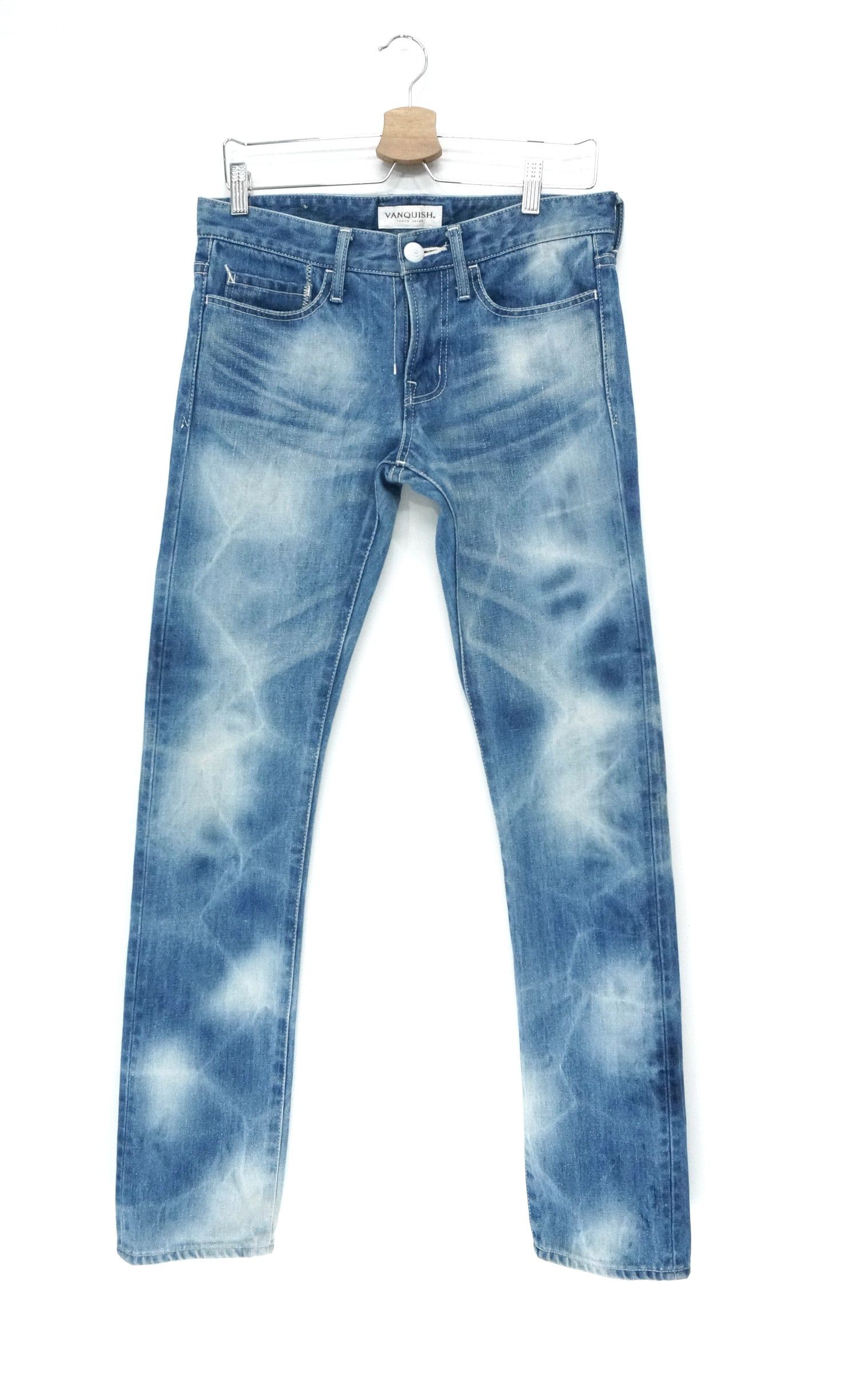 image of Vanquish Japan Skinny Jeans in Blue Denim, Men's (Size 30)