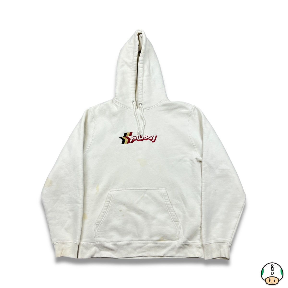 Stussy Vintage Stussy Star Hoodie Distressed Fade Hooded Sweatshirt Size US M / EU 48-50 / 2 - 1 Thumbnail