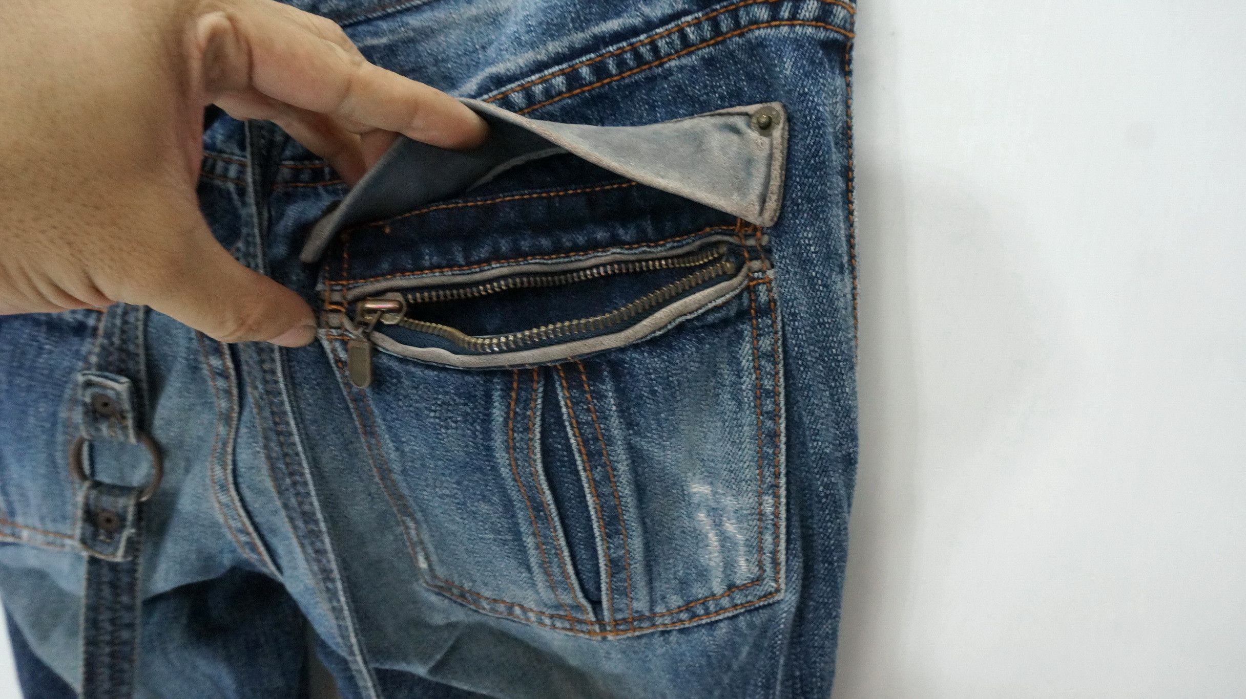 Japanese Brand 🔥Vtg! PPFM Peyton Place For Men Lowrise Jeans Cow Leather Size US 30 / EU 46 - 11 Thumbnail